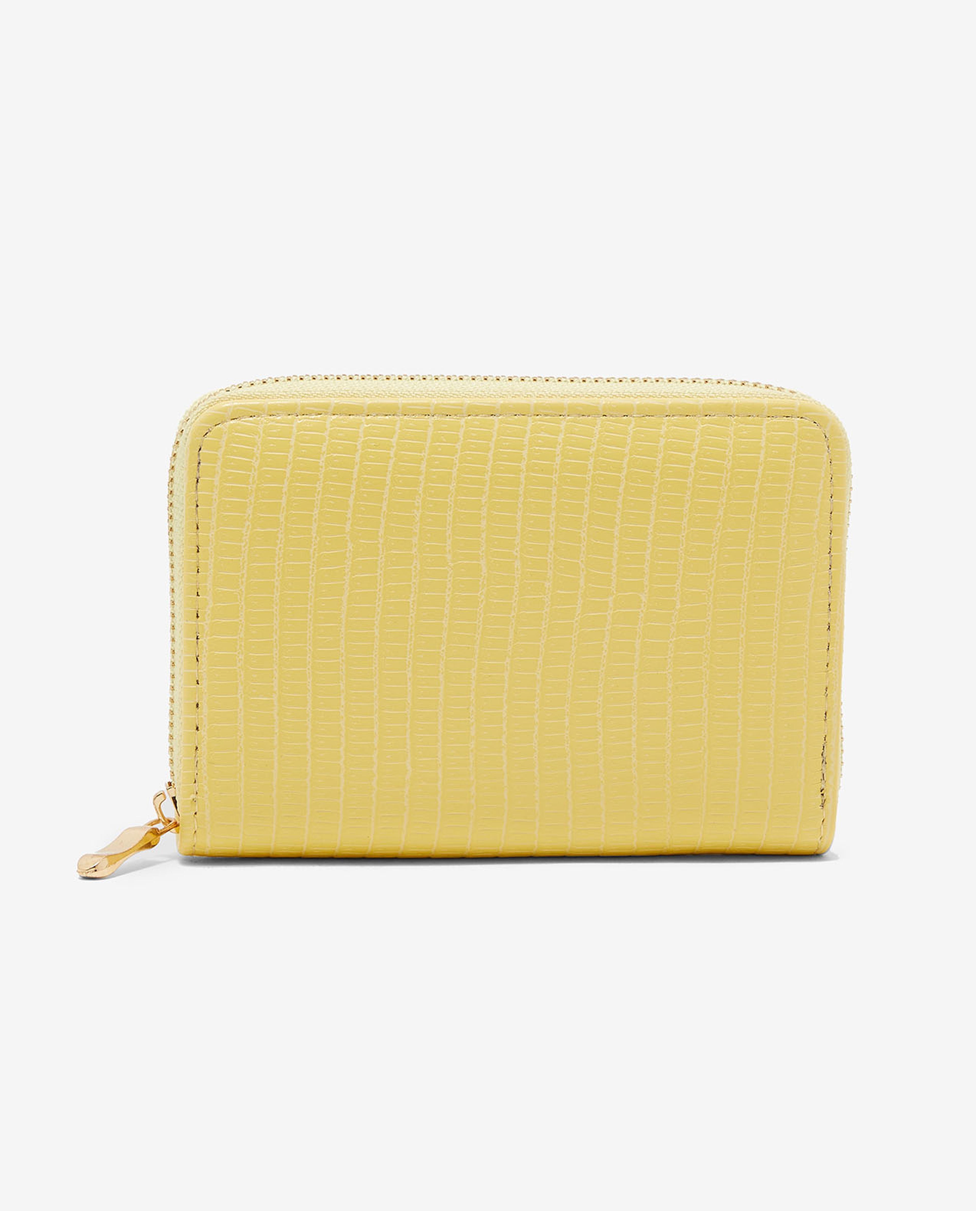 Textured Wallet with Zippered Closure