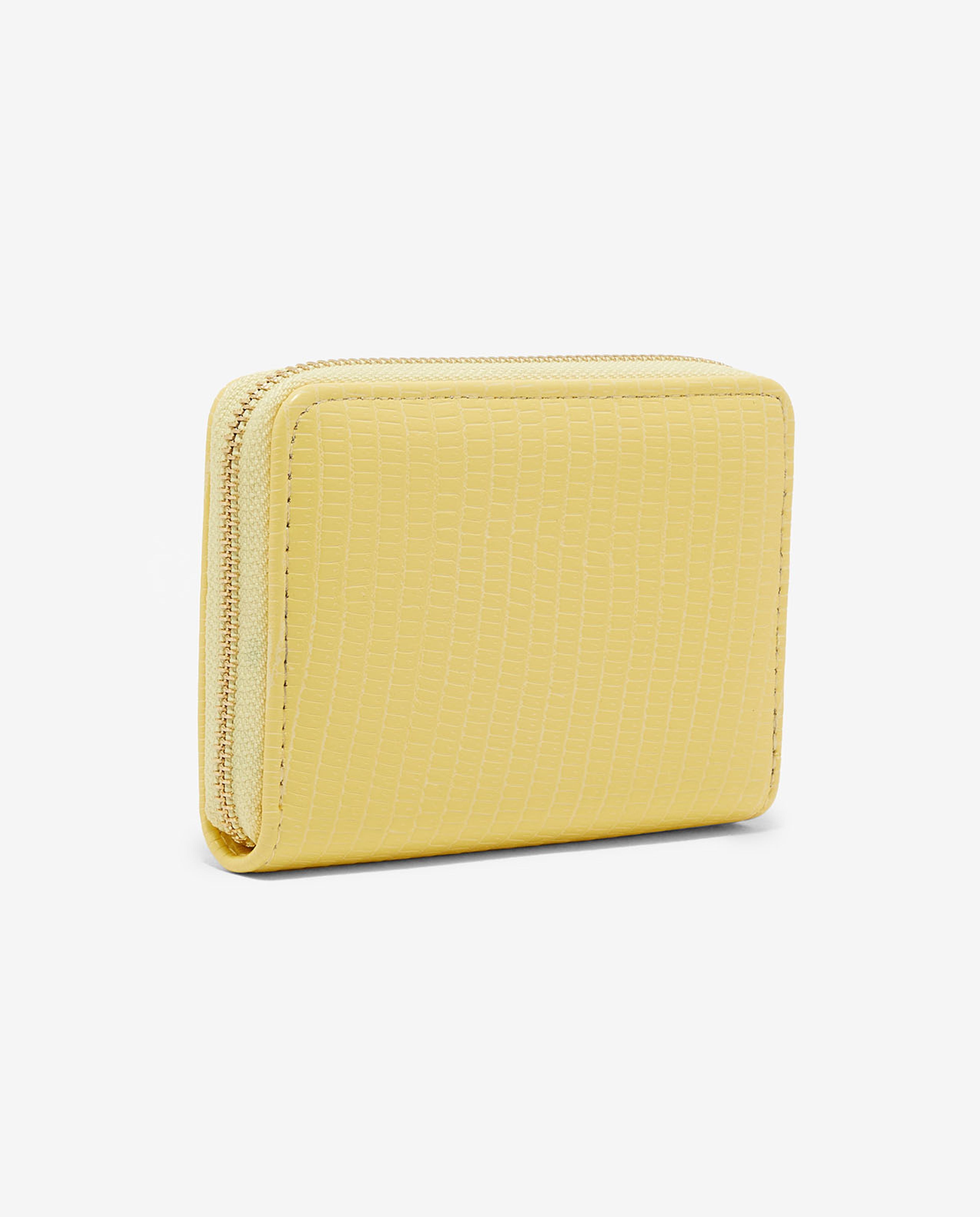 Textured Wallet with Zippered Closure