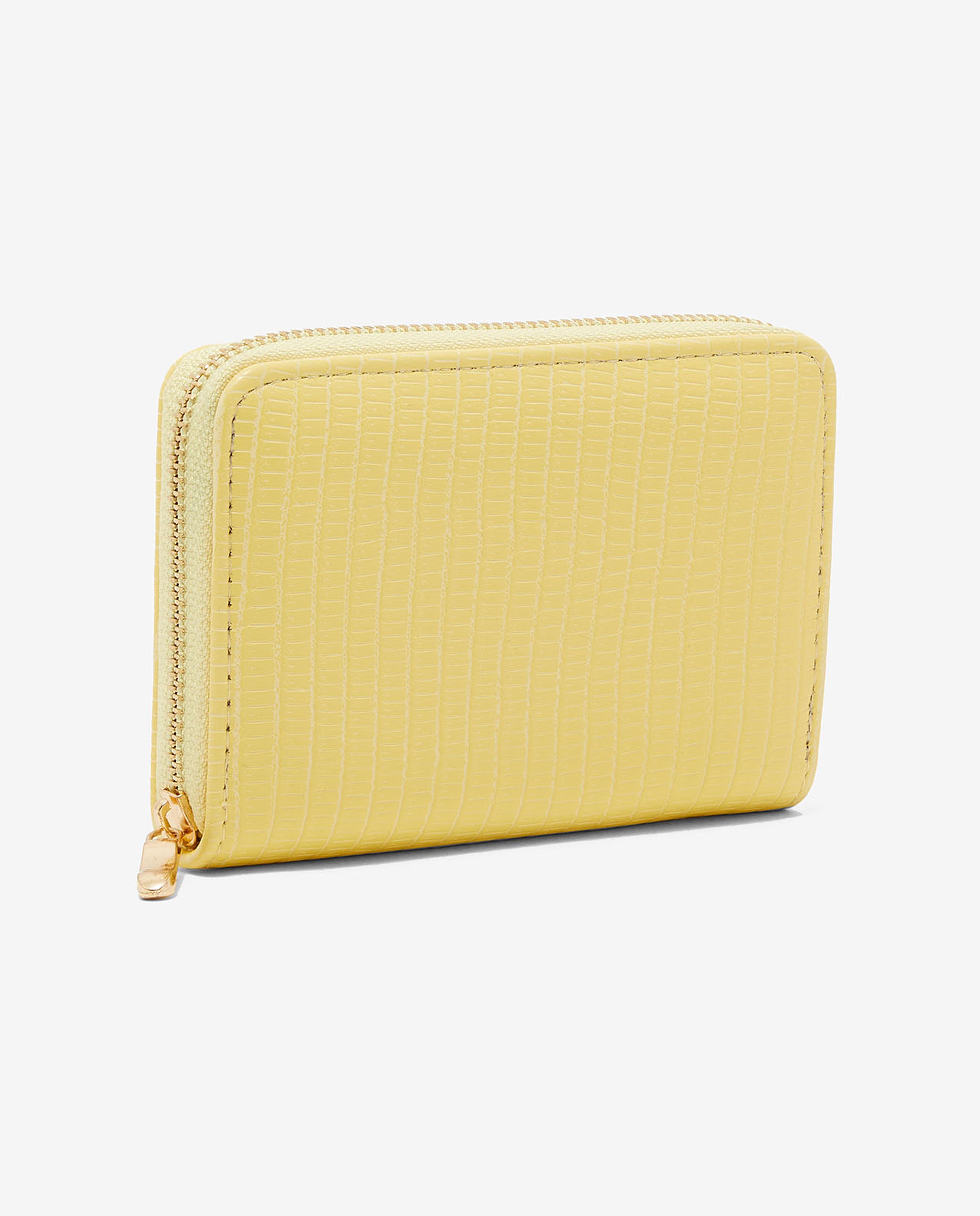 Textured Wallet with Zippered Closure
