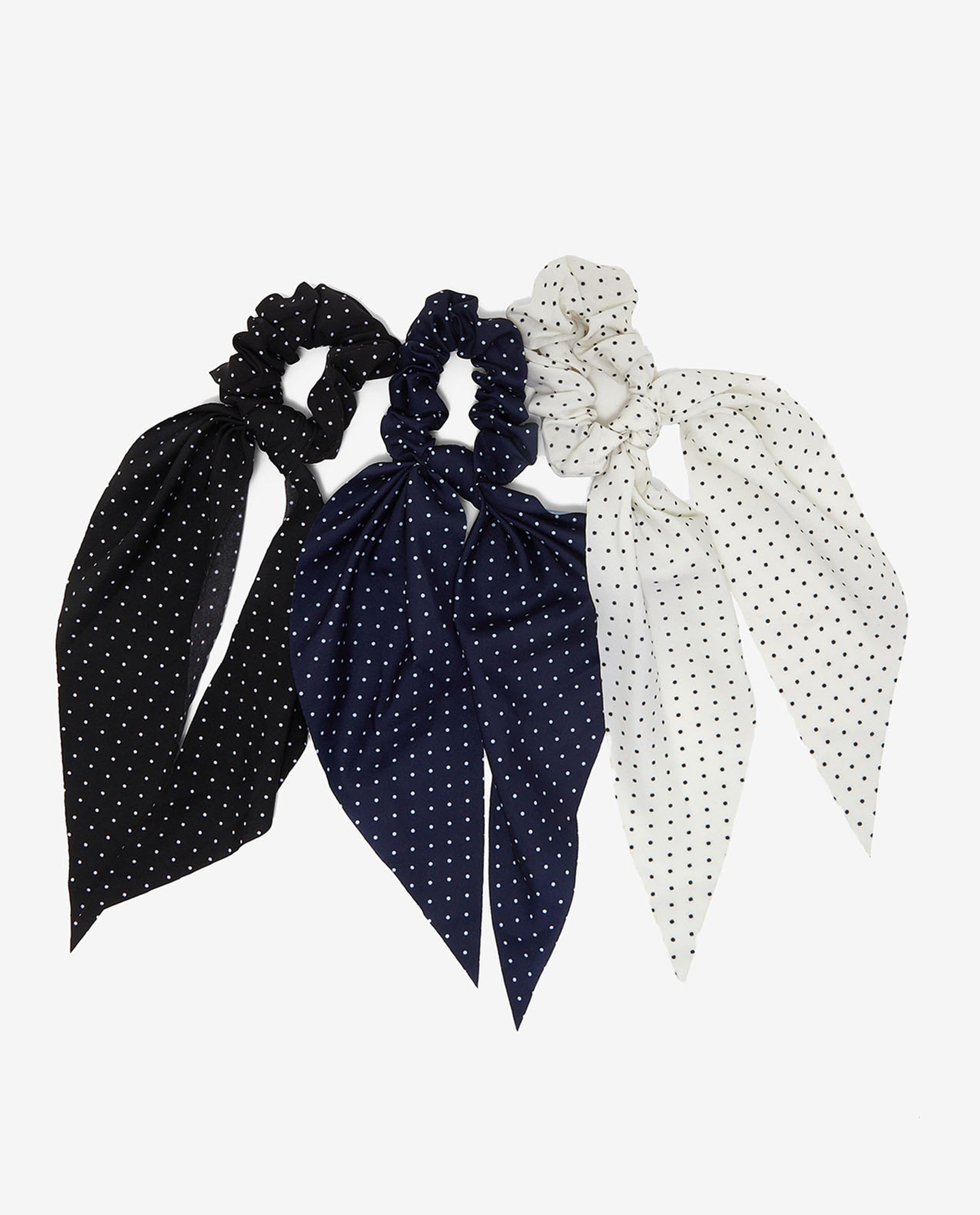 Pack of 3 Polka Dot Bow Scrunchies
