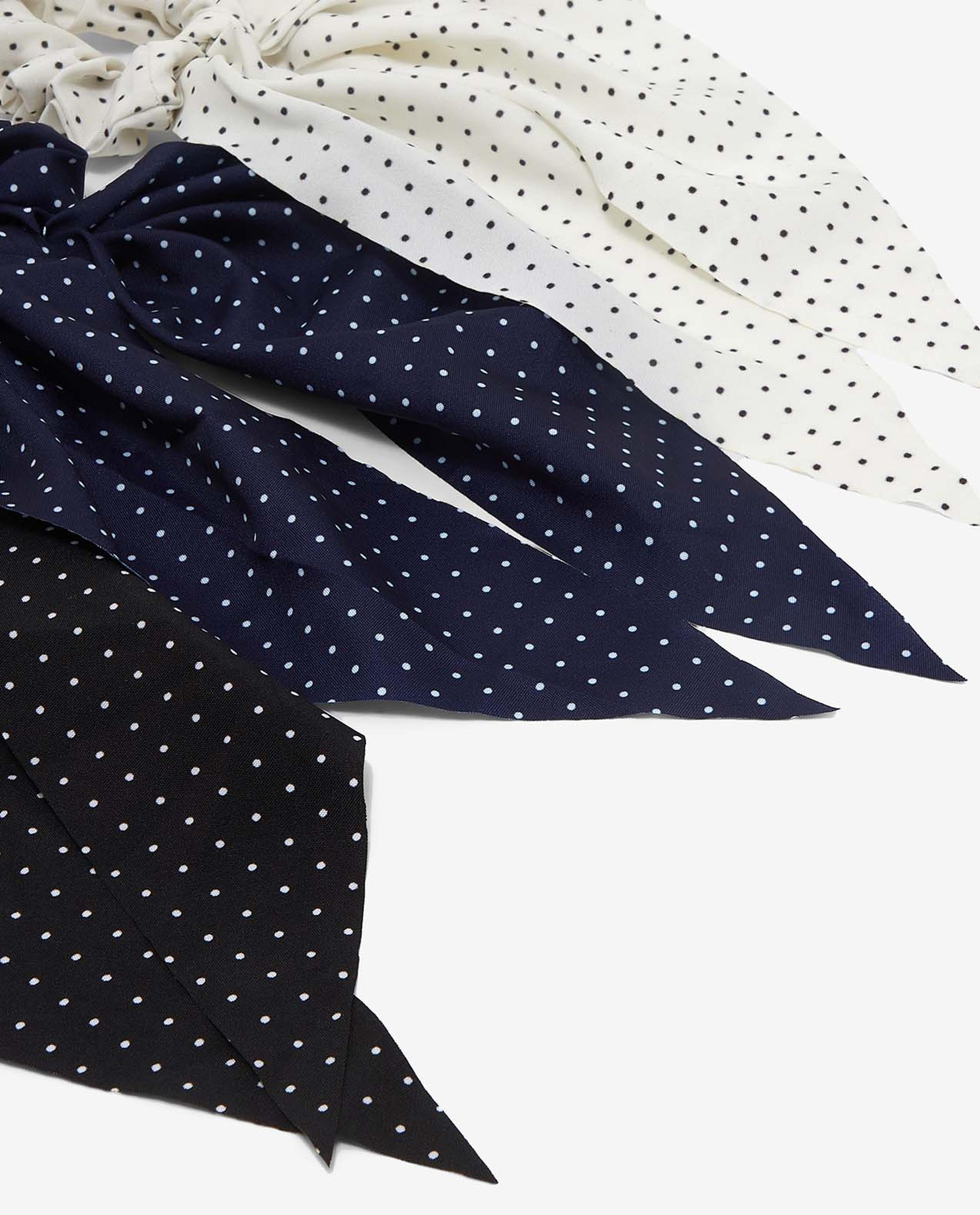 Pack of 3 Polka Dot Bow Scrunchies