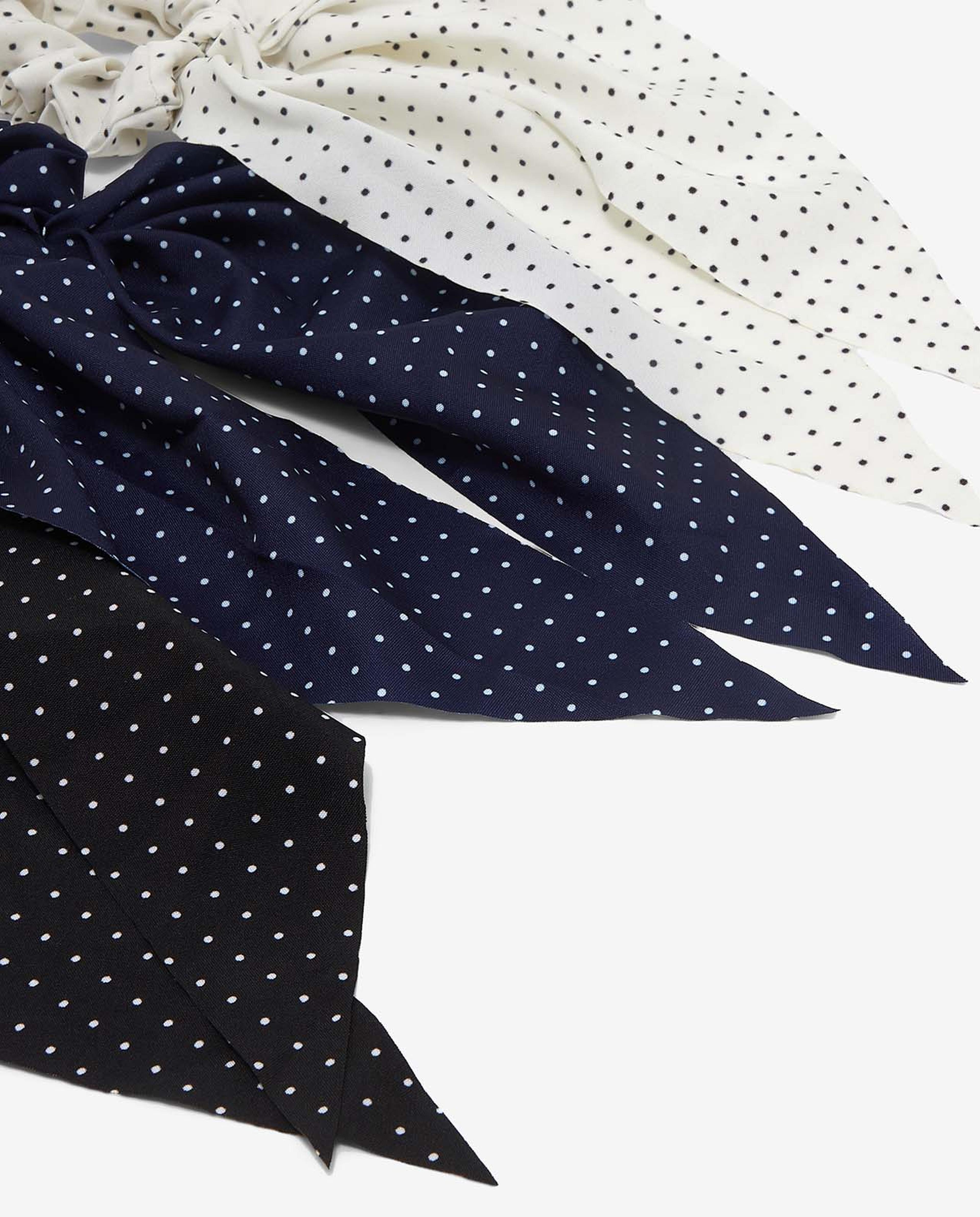 Pack of 3 Polka Dot Bow Scrunchies