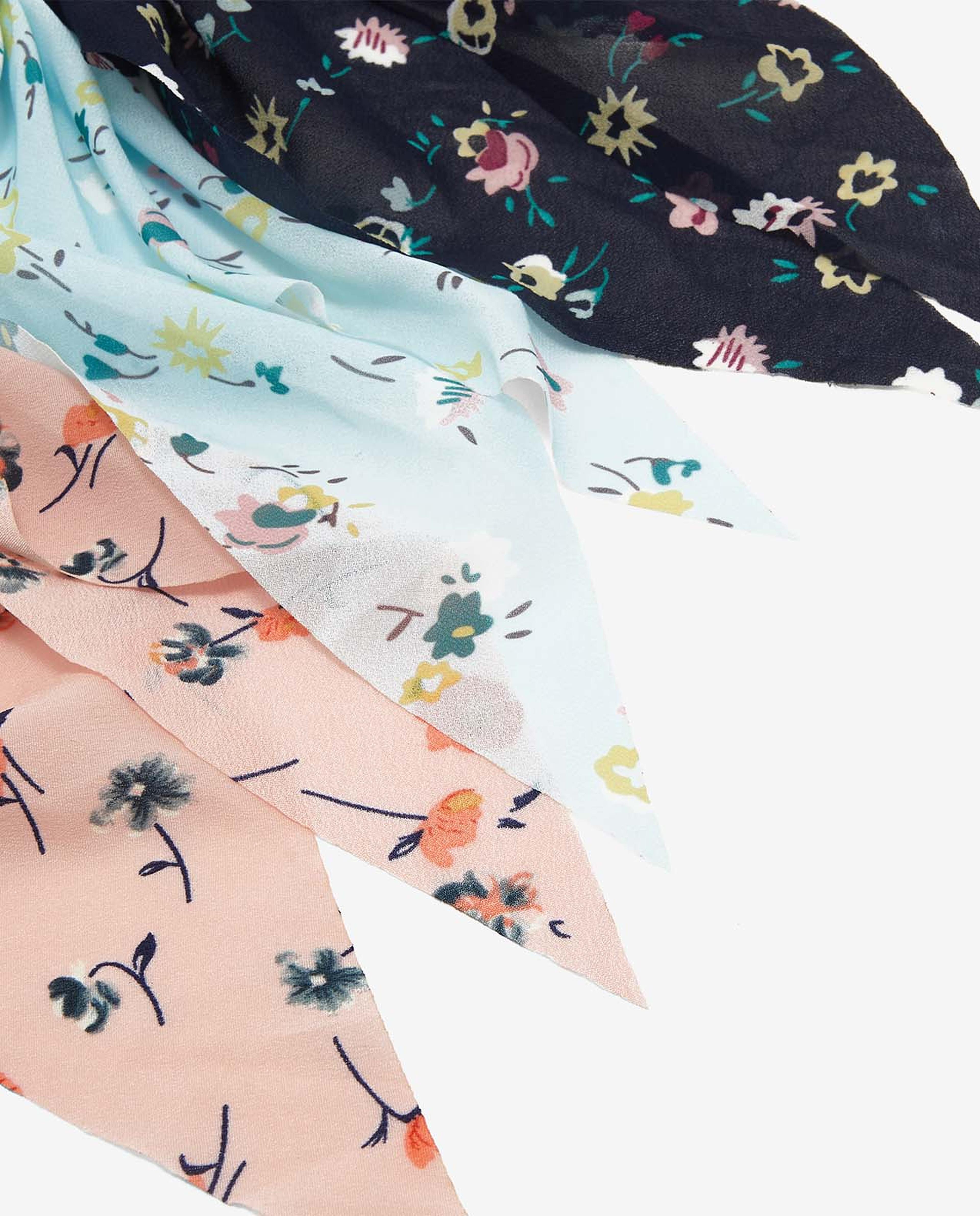 Pack of 3 Floral Printed Bow Scrunchies