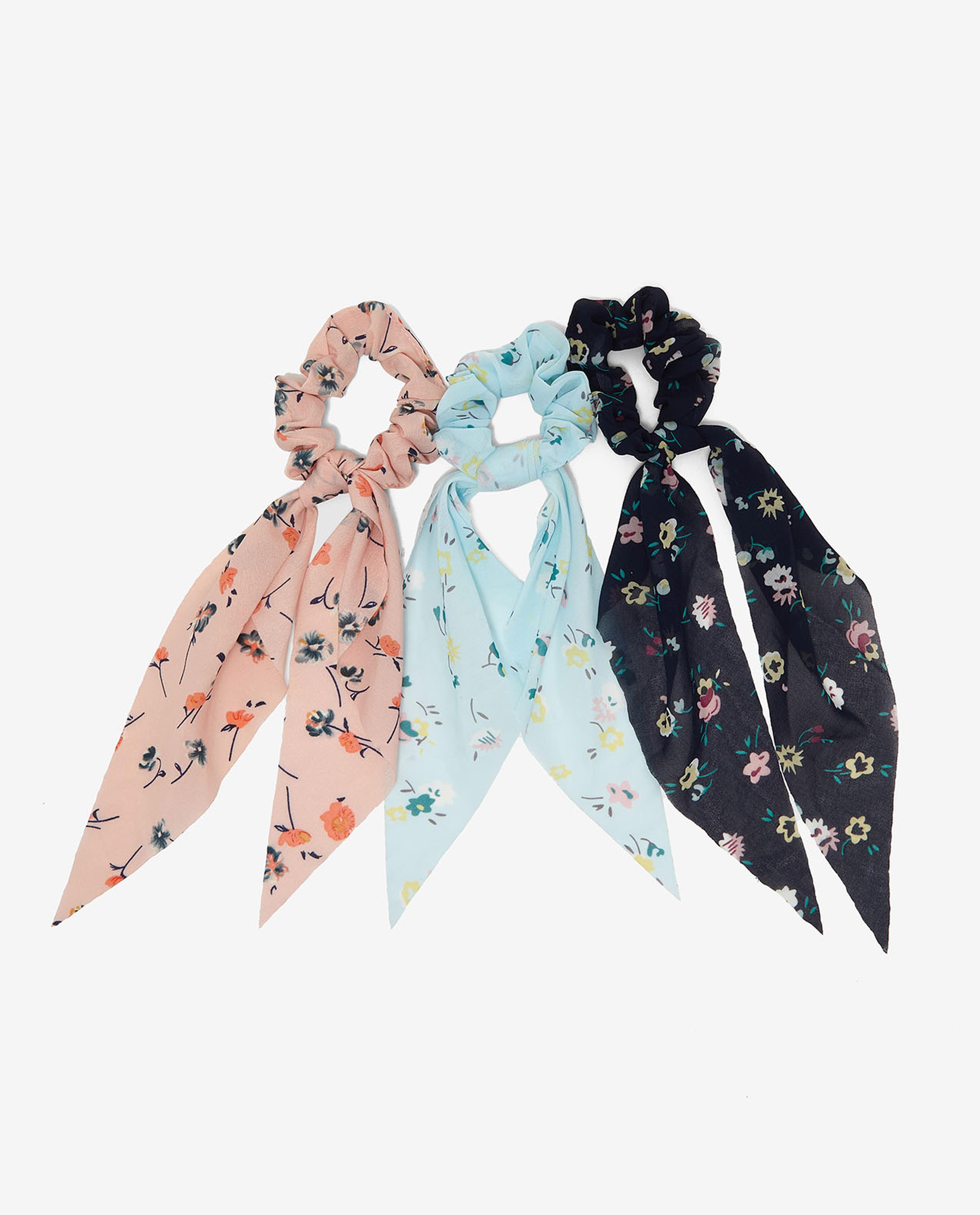 Pack of 3 Floral Printed Bow Scrunchies