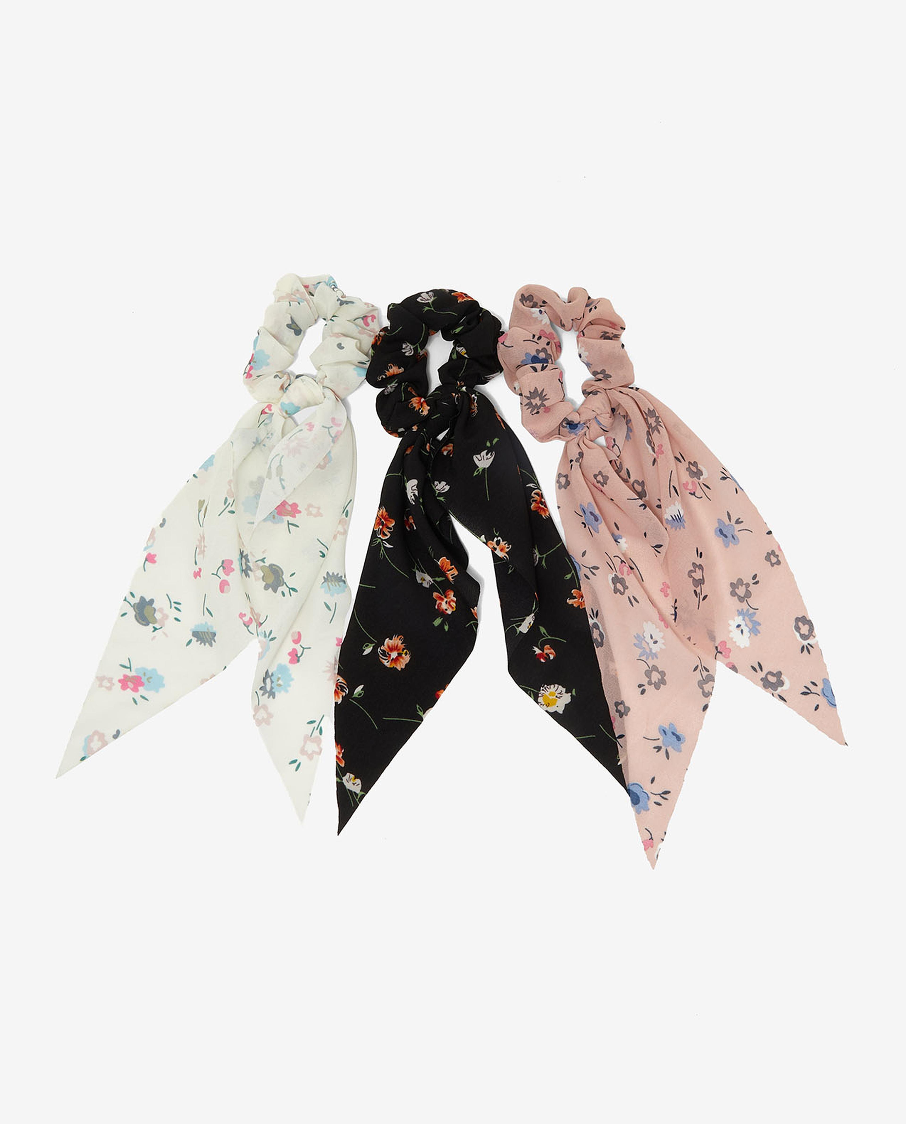 Pack of 3 Floral Printed Bow Scrunchies
