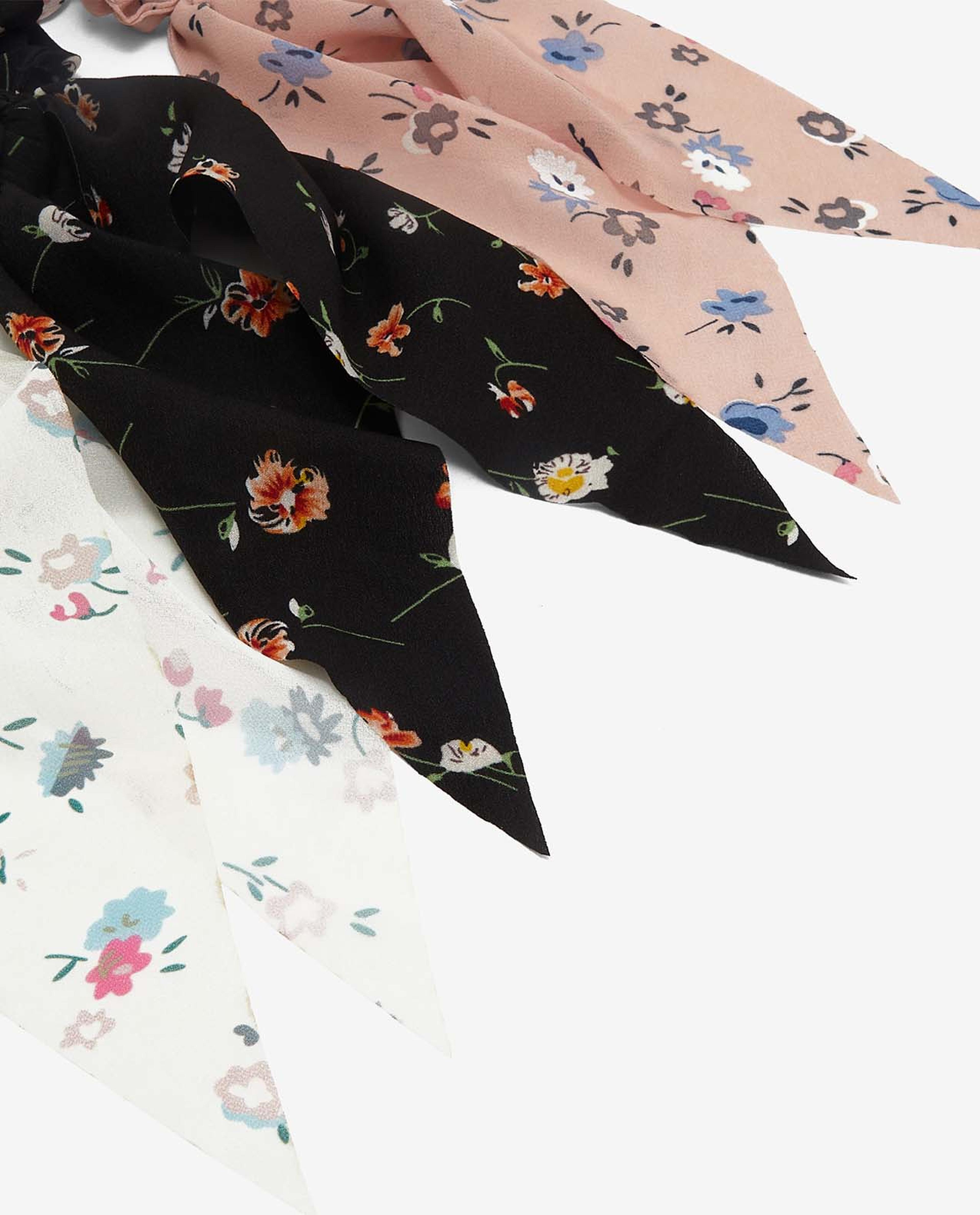 Pack of 3 Floral Printed Bow Scrunchies