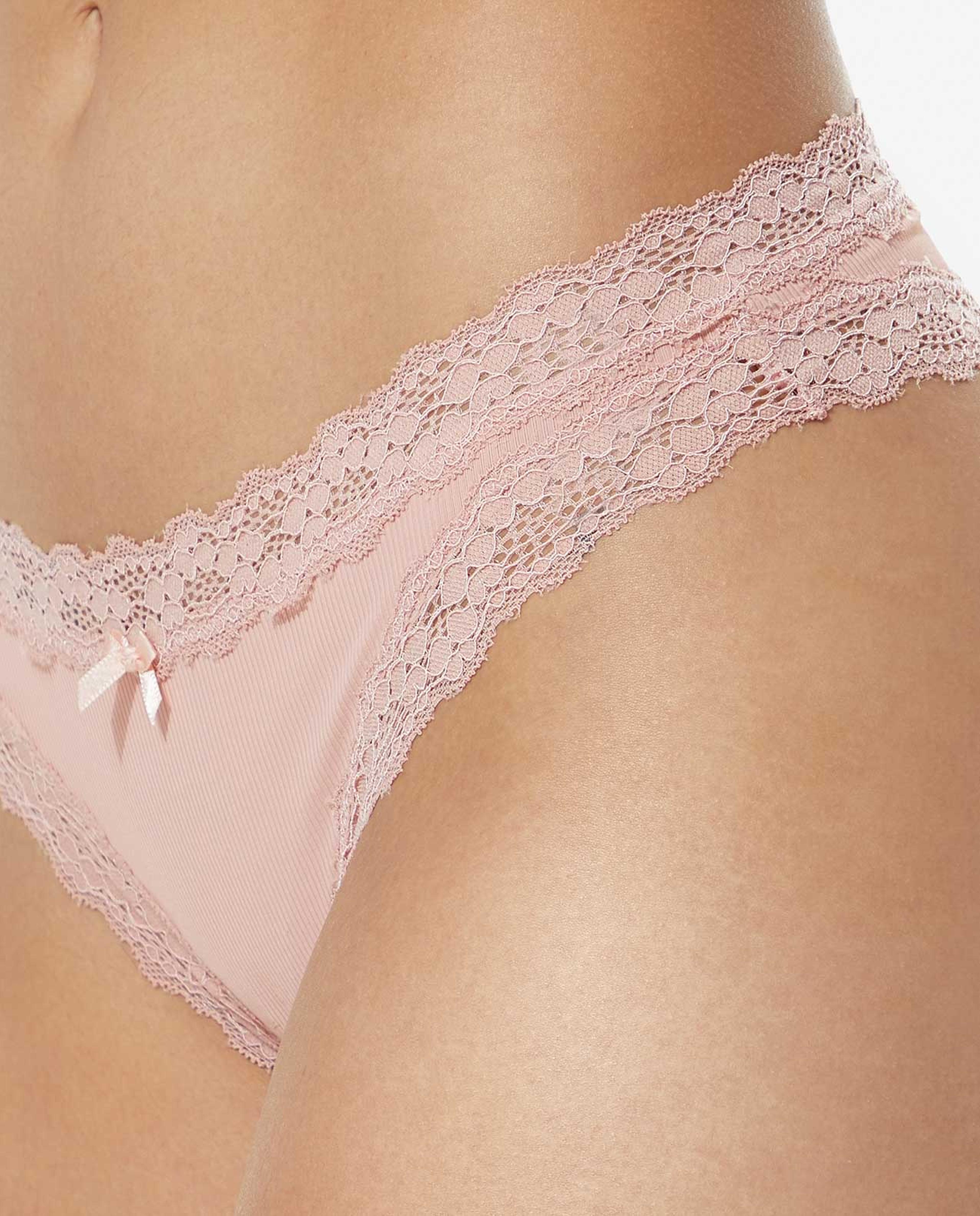 Solid Lace Detailed Bikini Brief