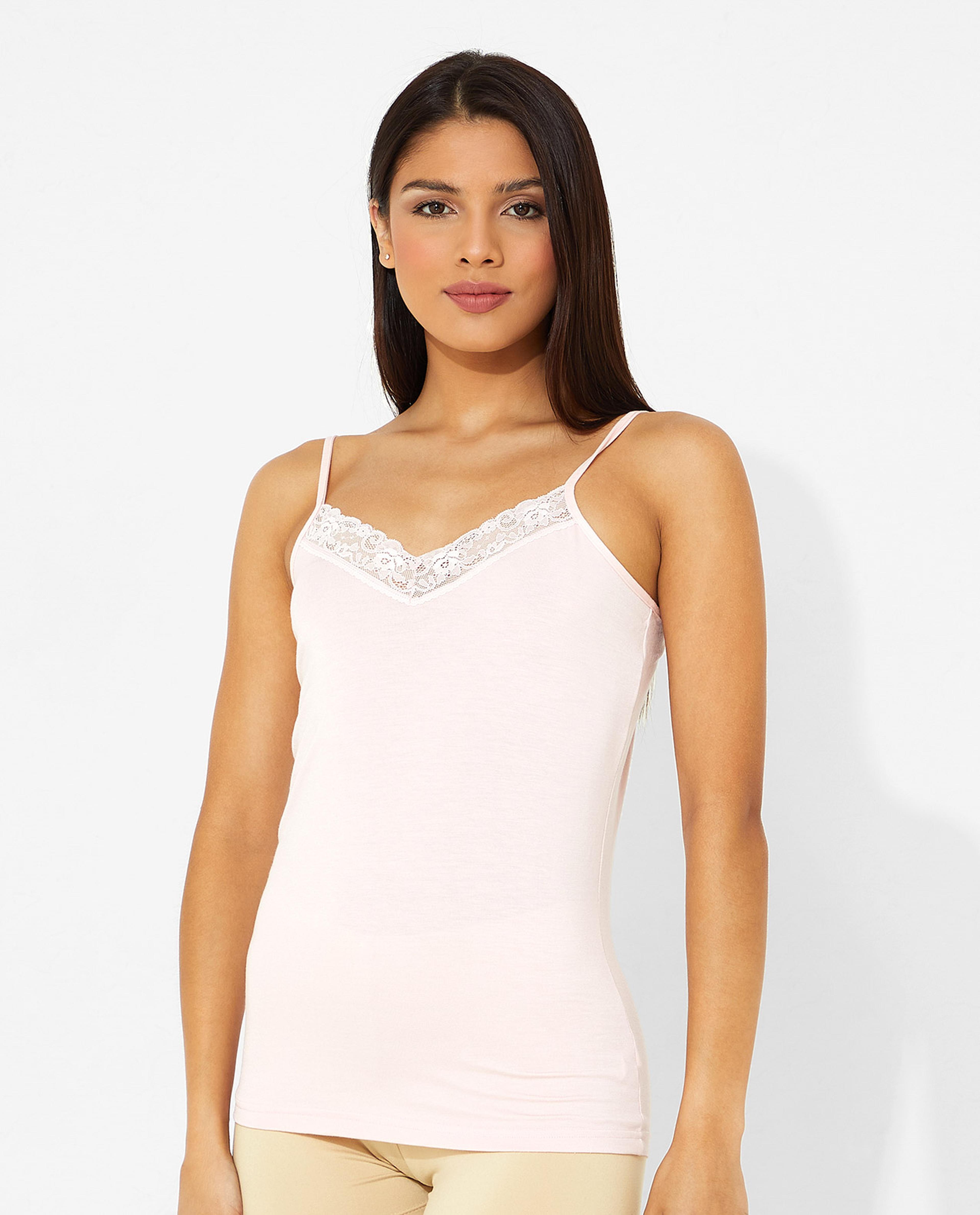 Strapped Camisole with Lace Trim