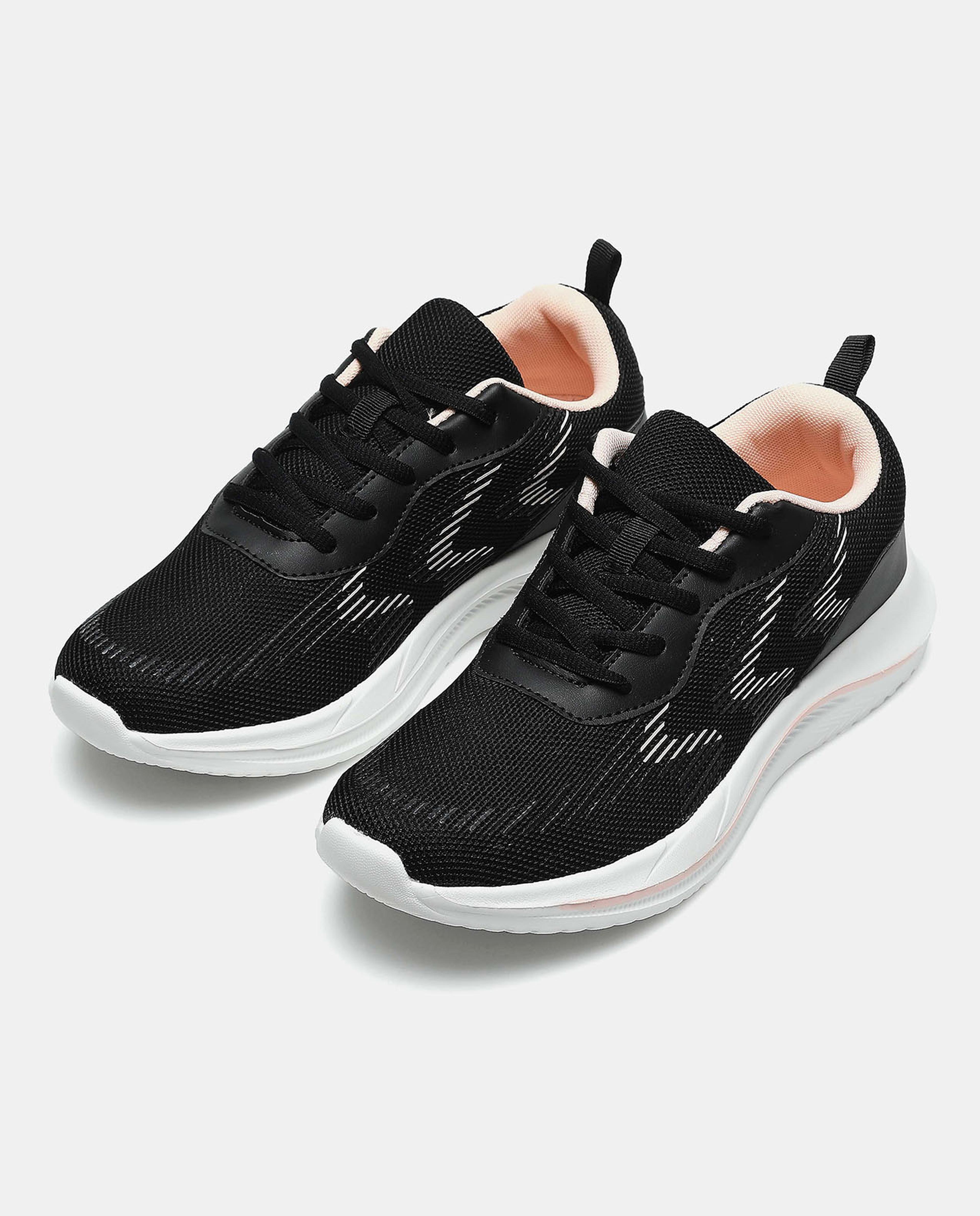 Textured Lace-Up Sports Shoes