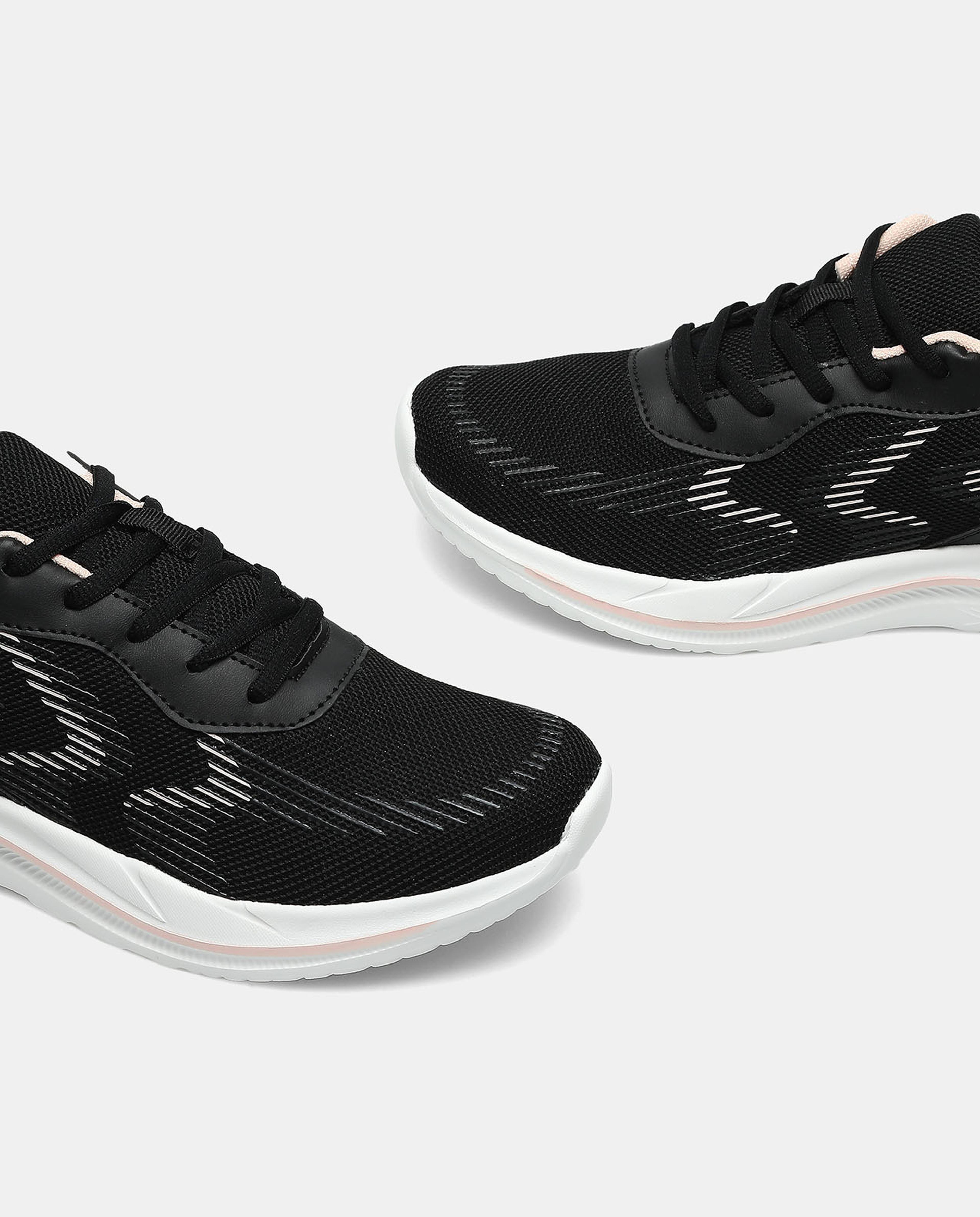 Textured Lace-Up Sports Shoes