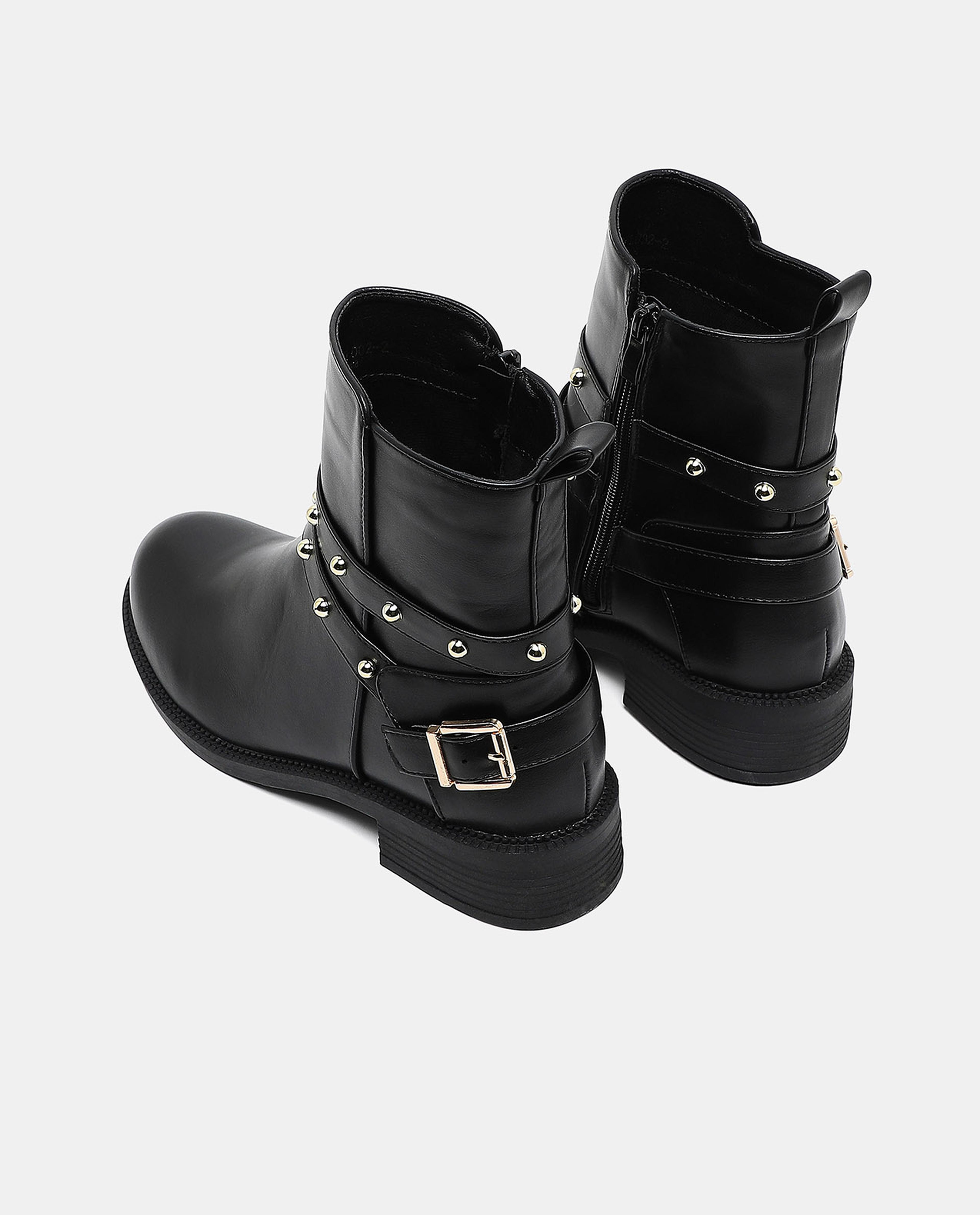 Rivetted Flat Boots