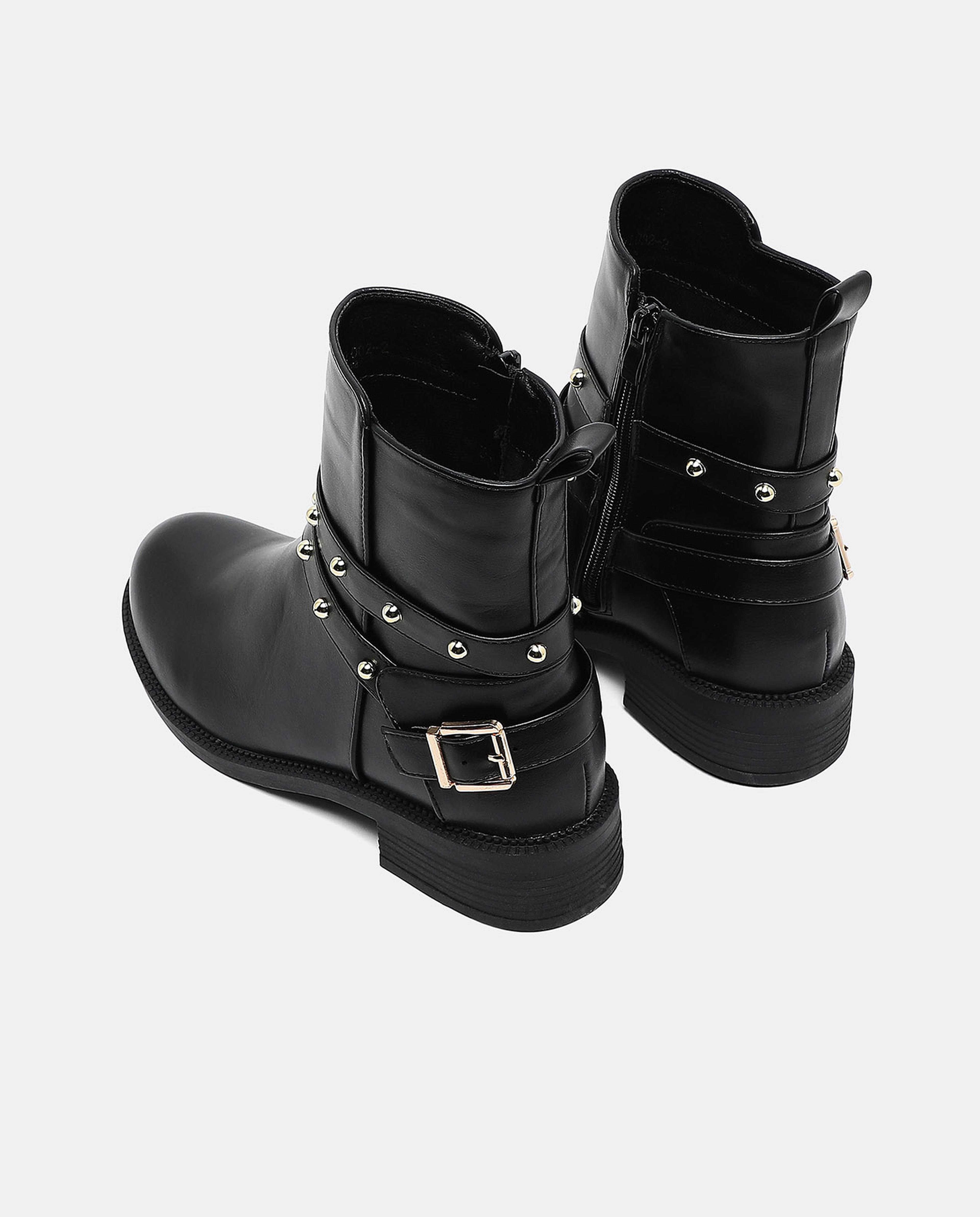 Rivetted Flat Boots