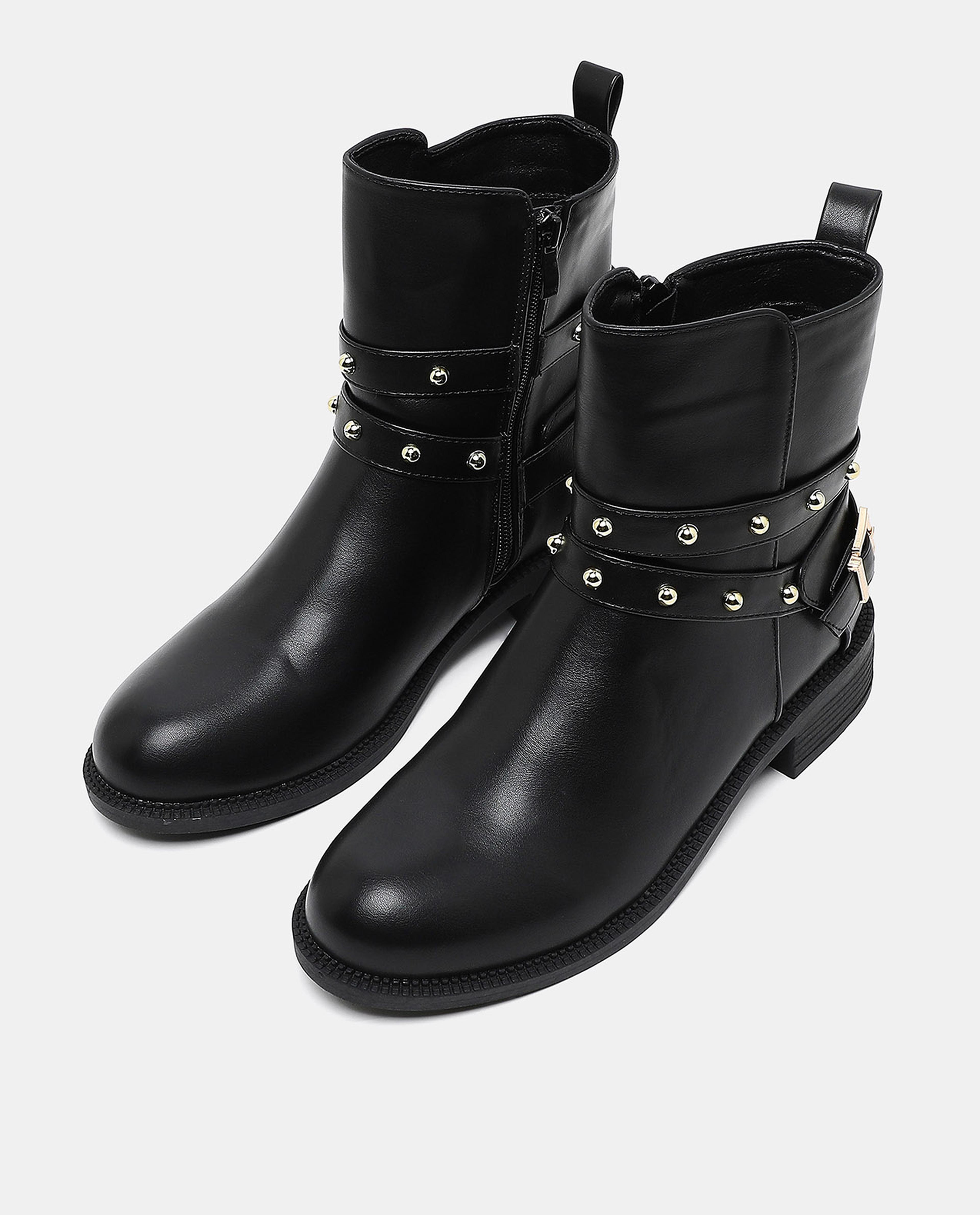 Rivetted Flat Boots