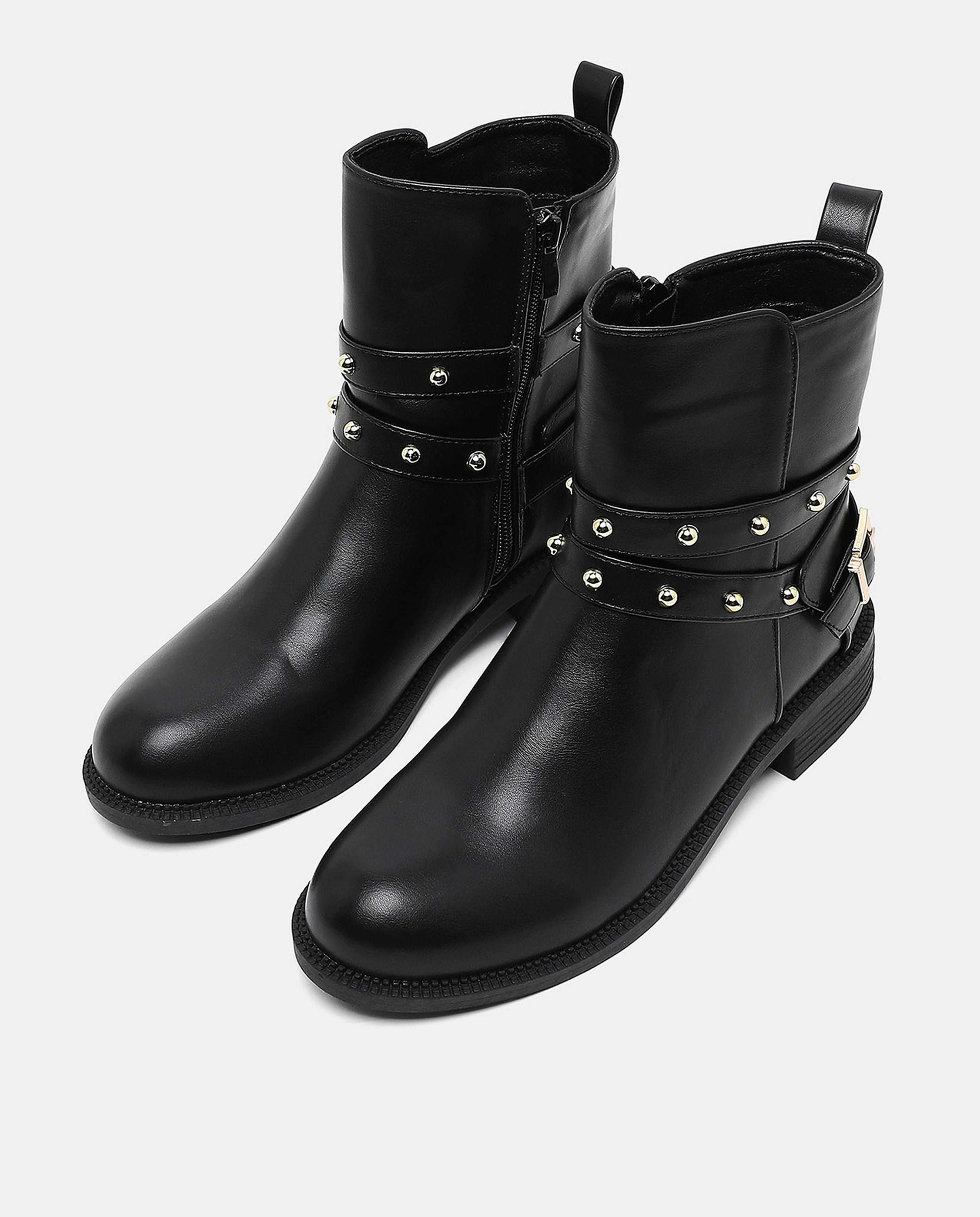 Rivetted Flat Boots