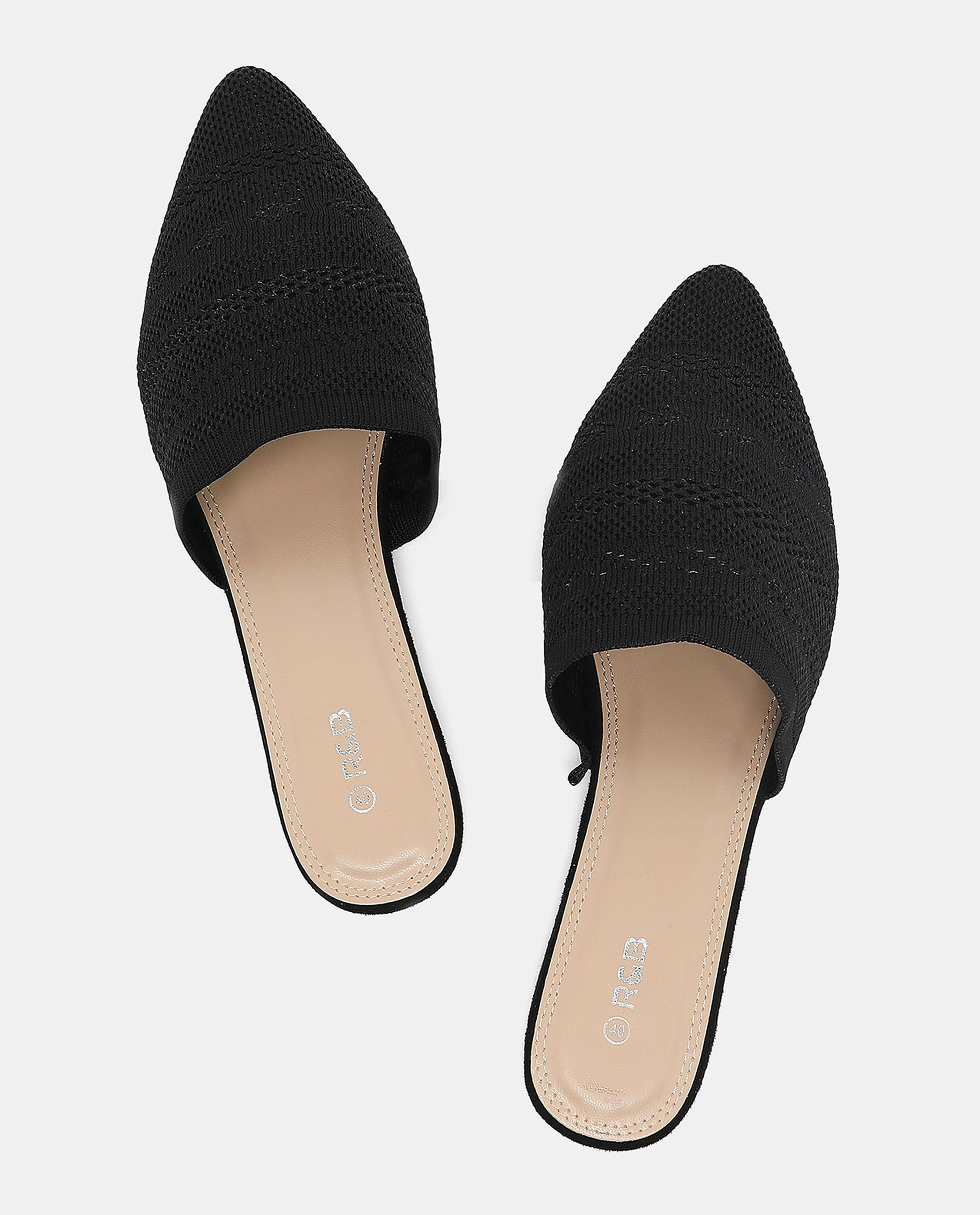 Textured Flat Mules