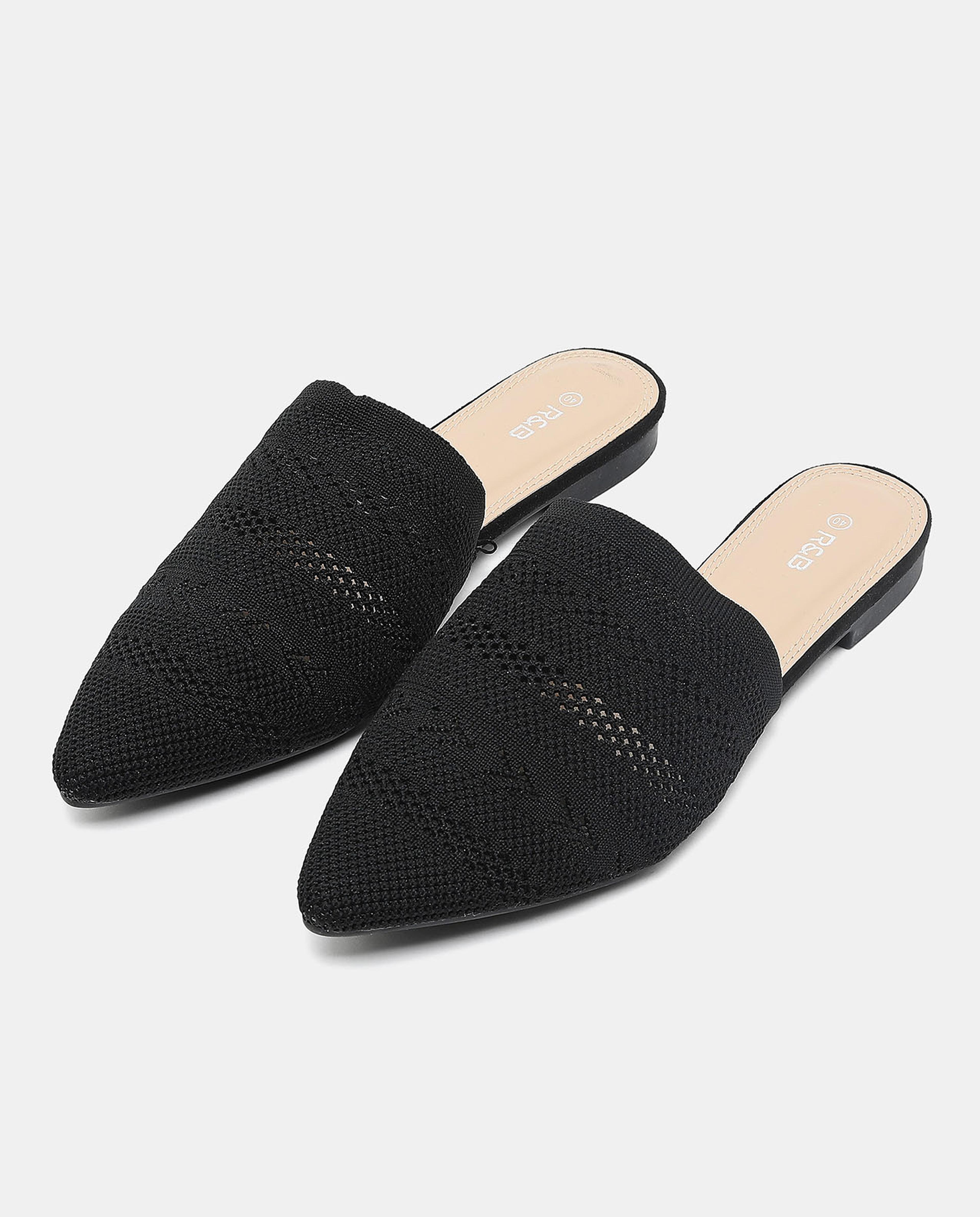 Textured Flat Mules