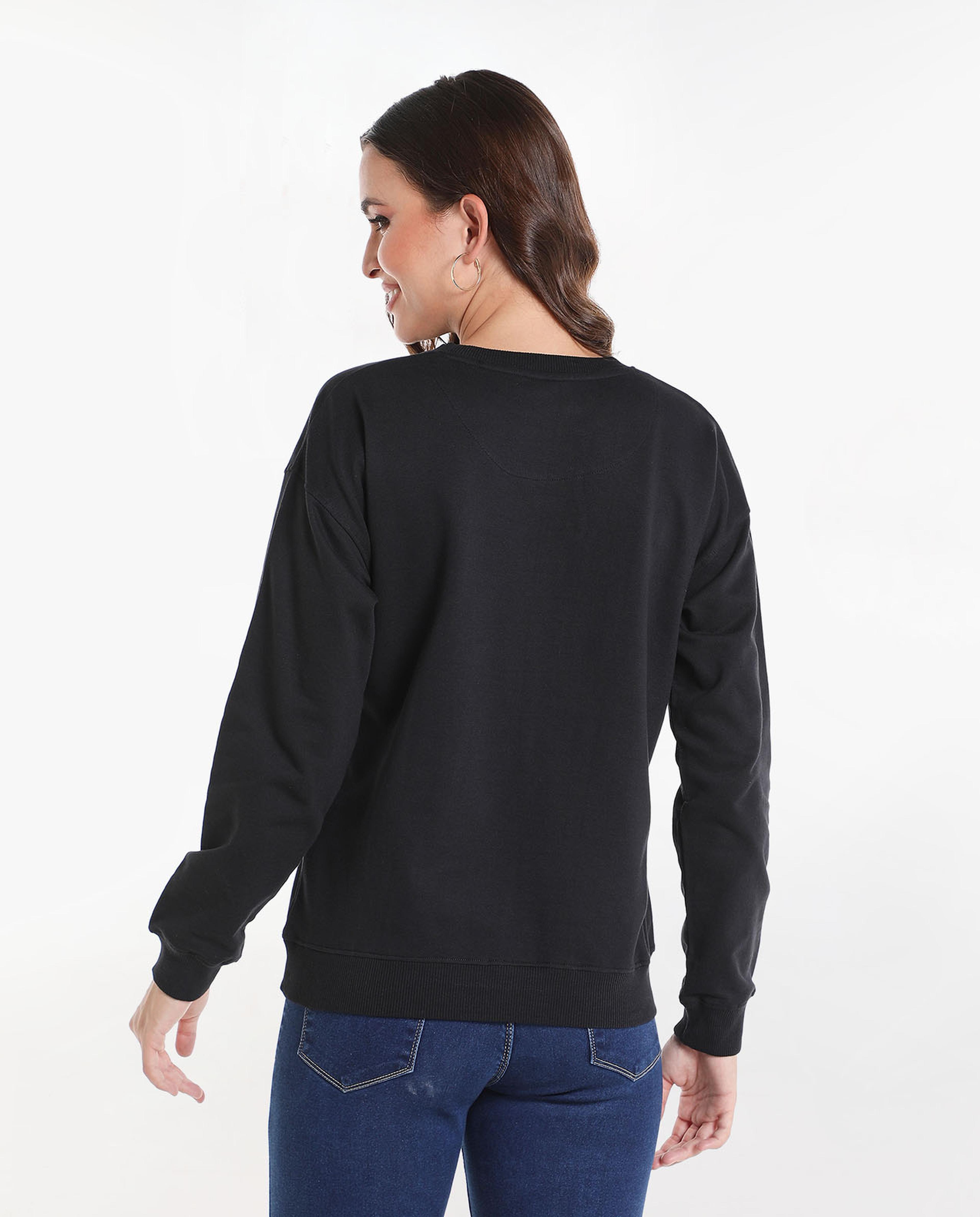 Power Puff Girls Printed Sweatshirt with Drop Shoulder Sleeves