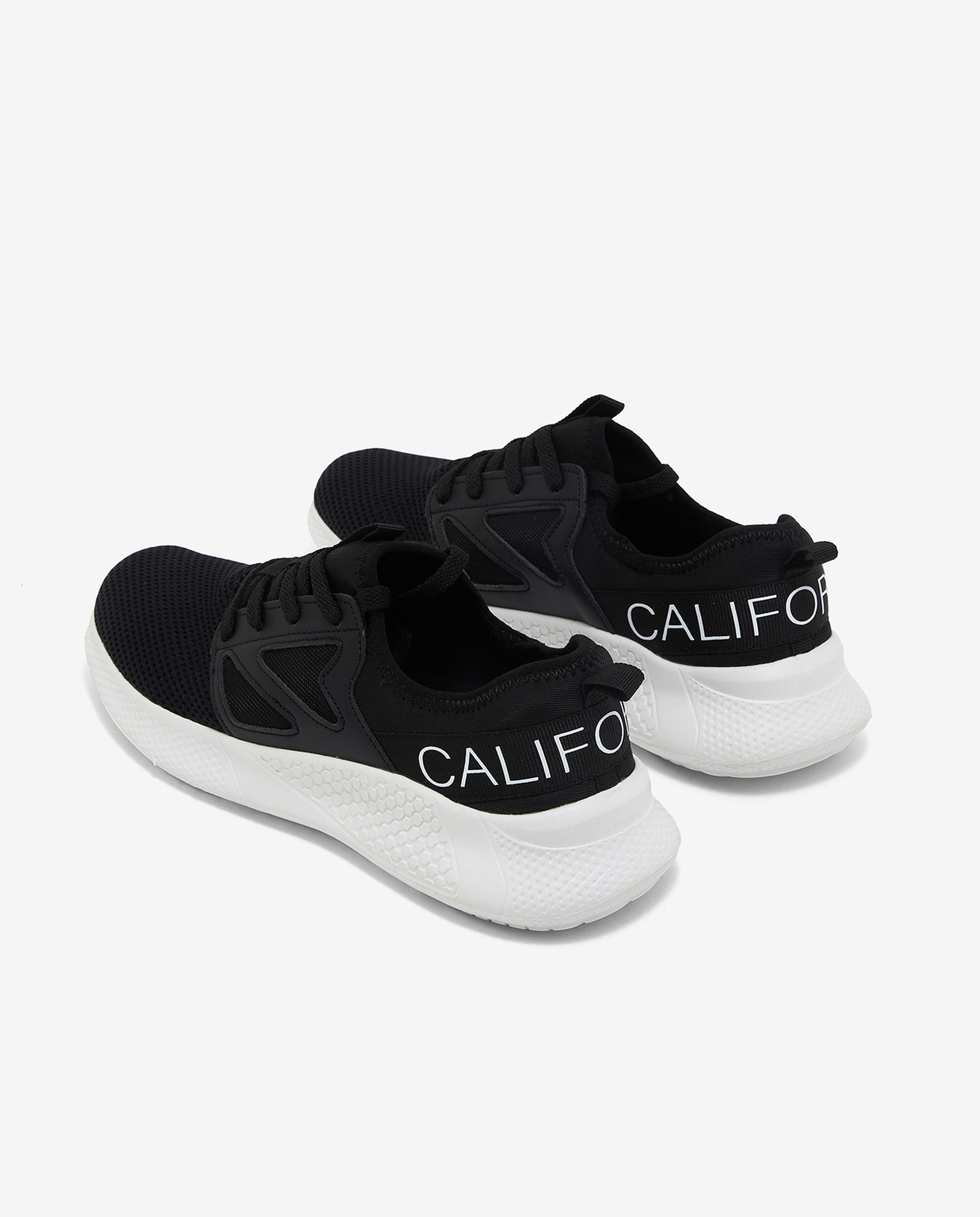 Typography Printed Lace-Up Sports Shoes