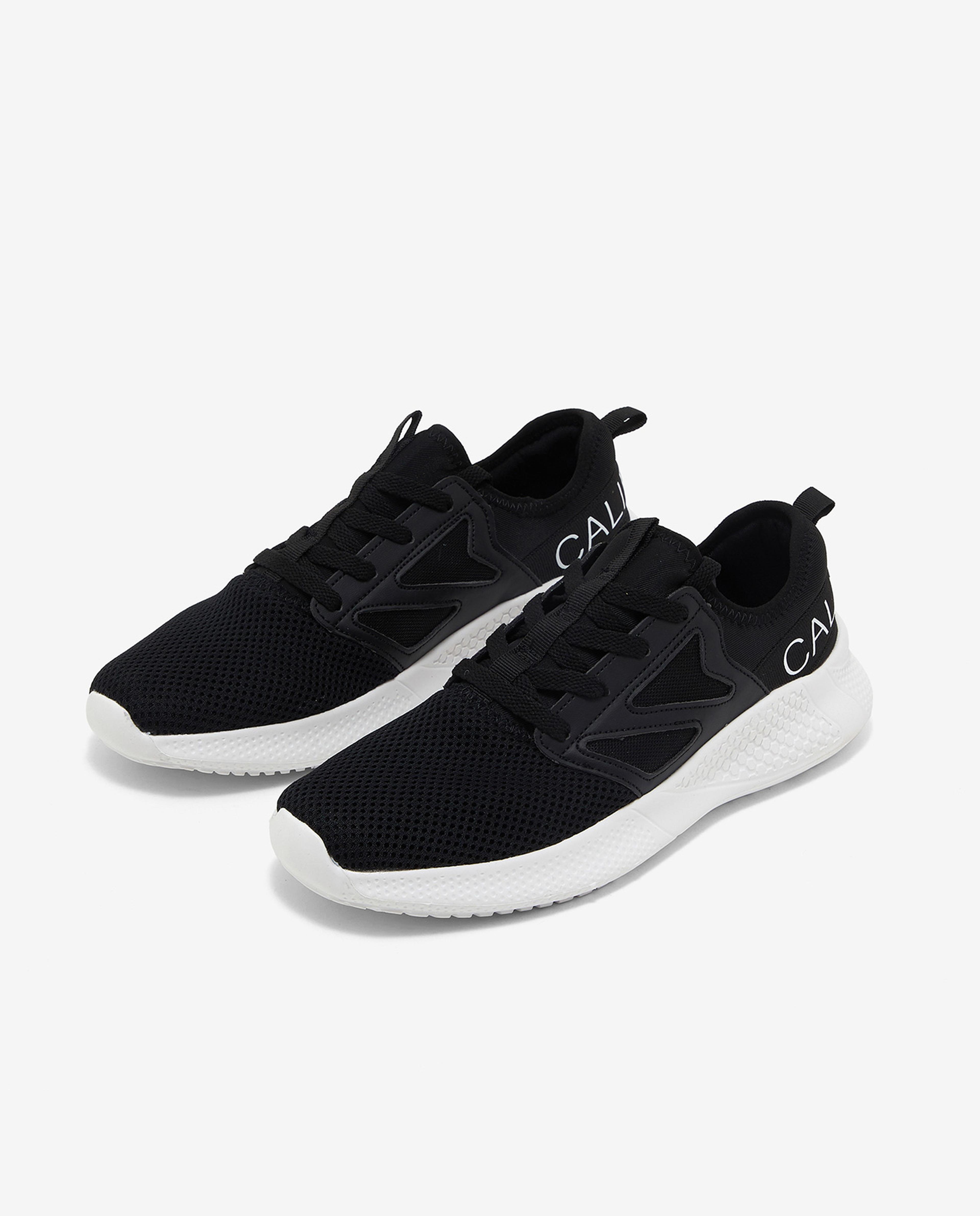 Typography Printed Lace-Up Sports Shoes