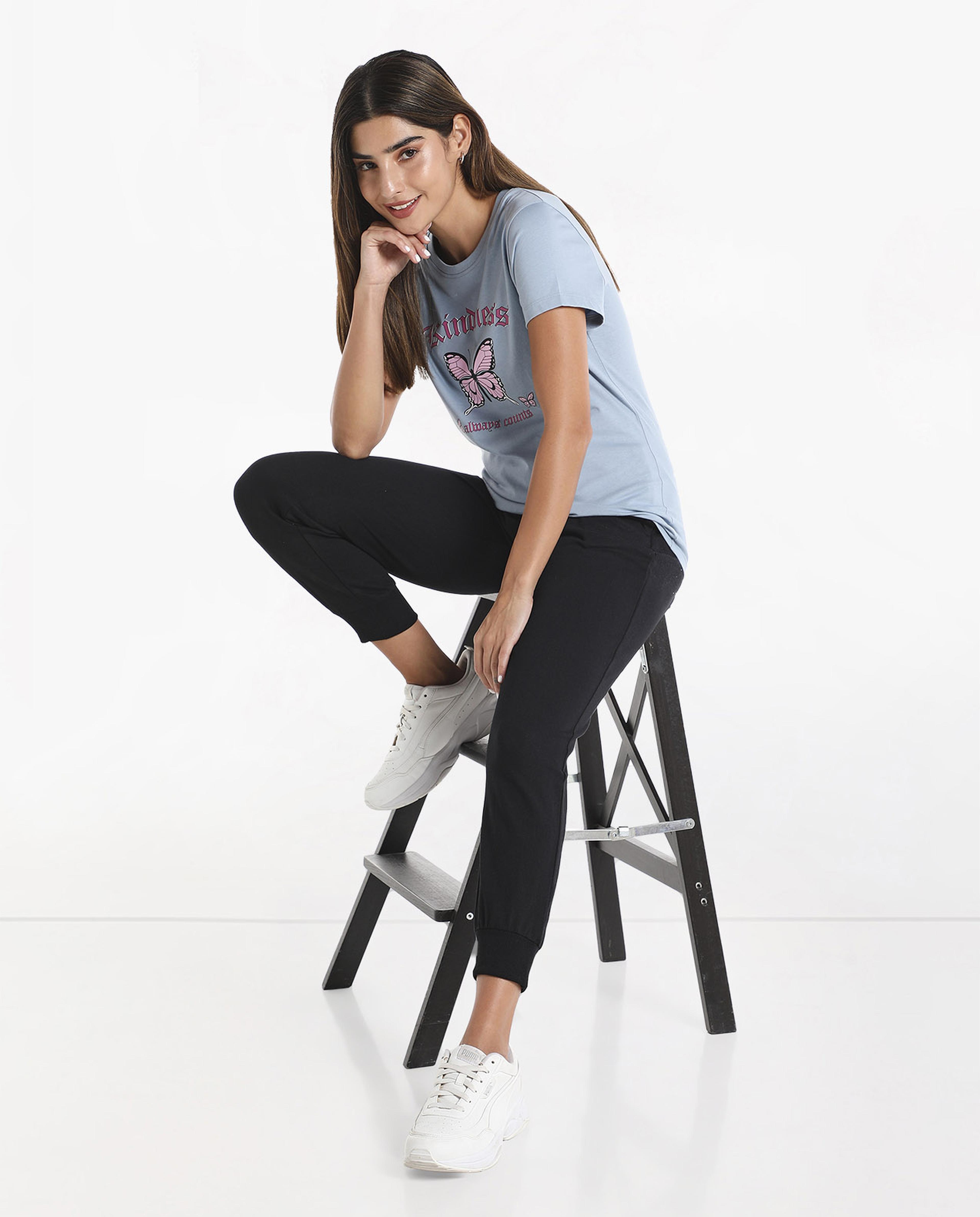 Printed T-Shirt with Round Neck and Short Sleeves