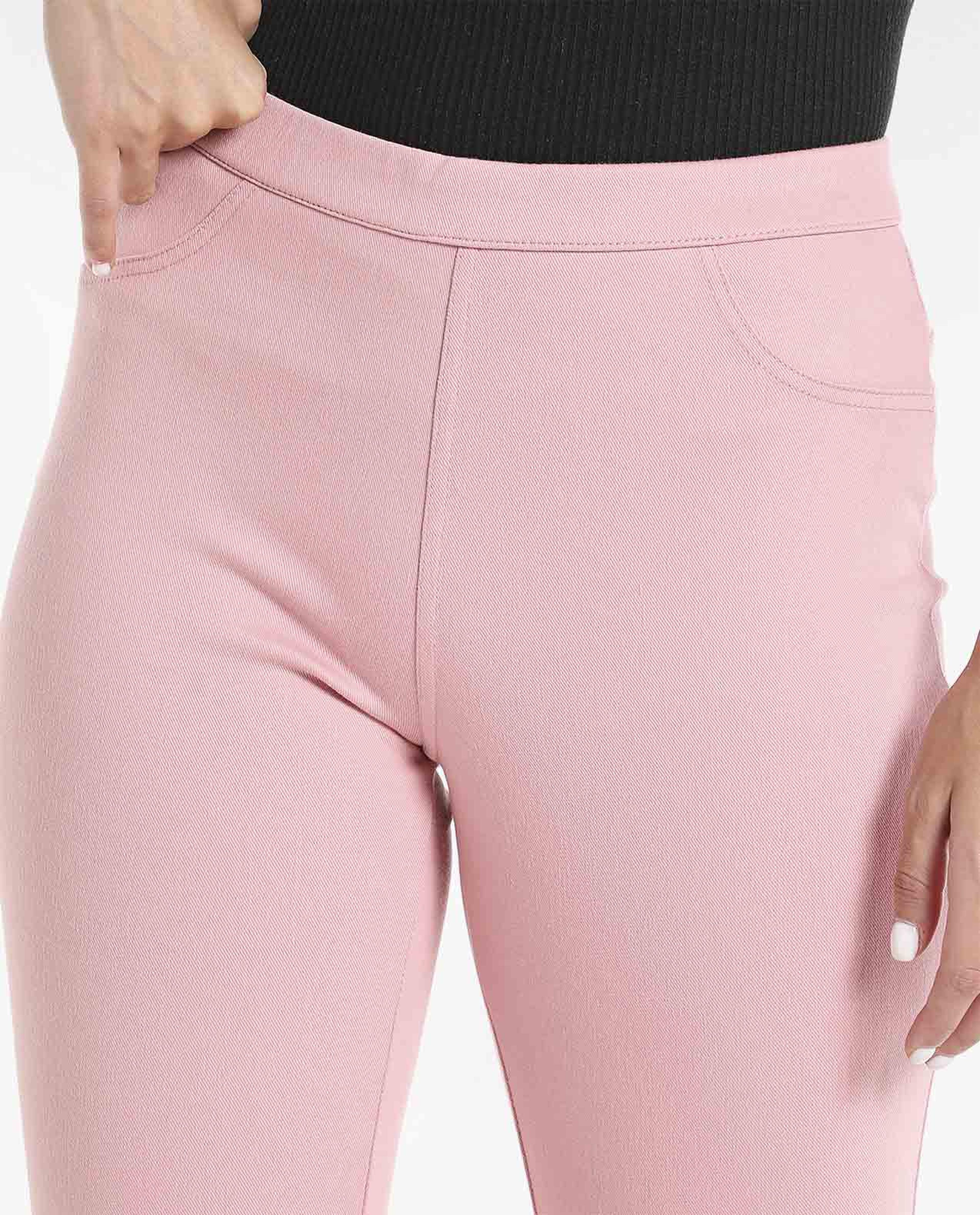 Solid Leggings with Elasticated Waist