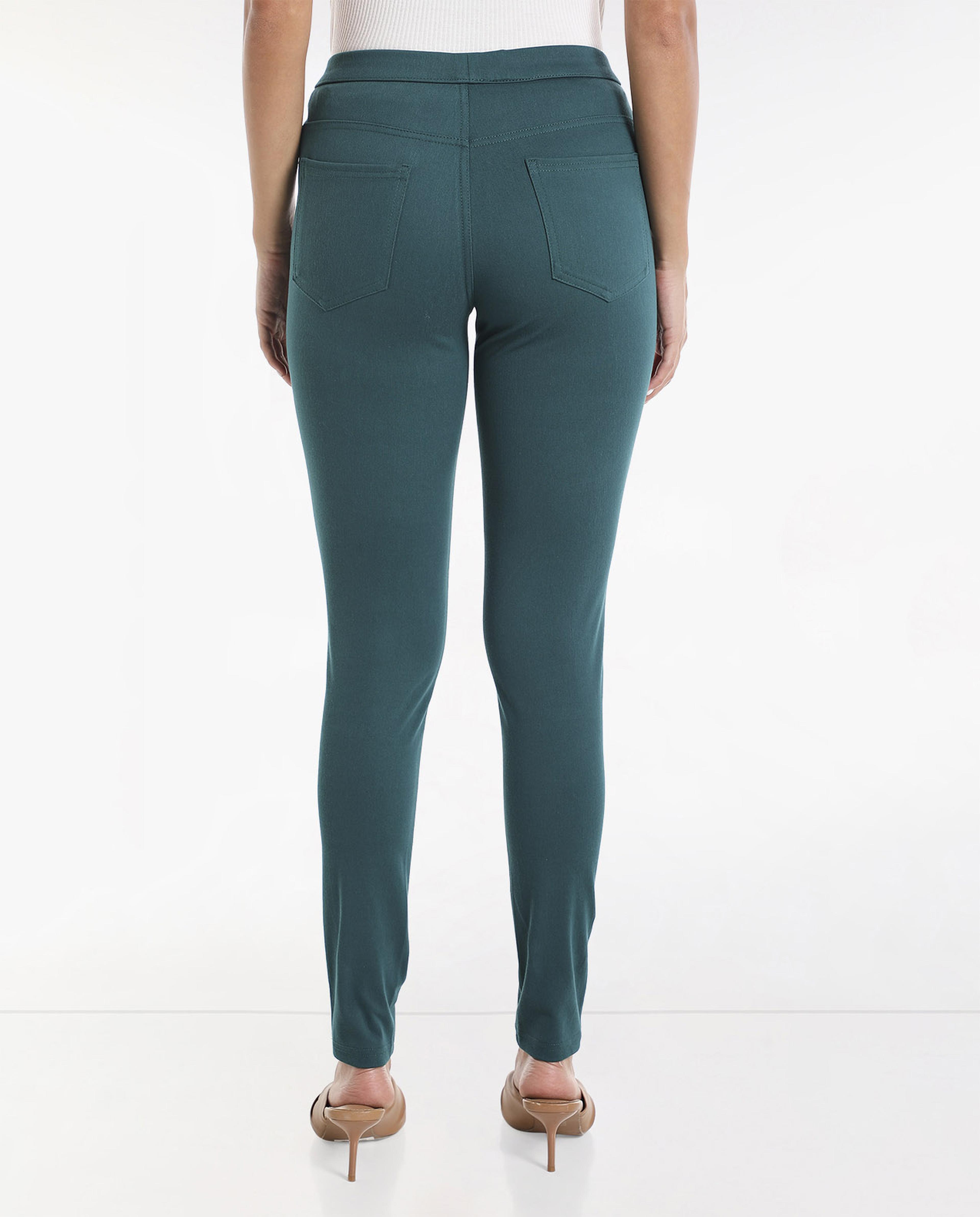 Solid Leggings with Elasticated Waist