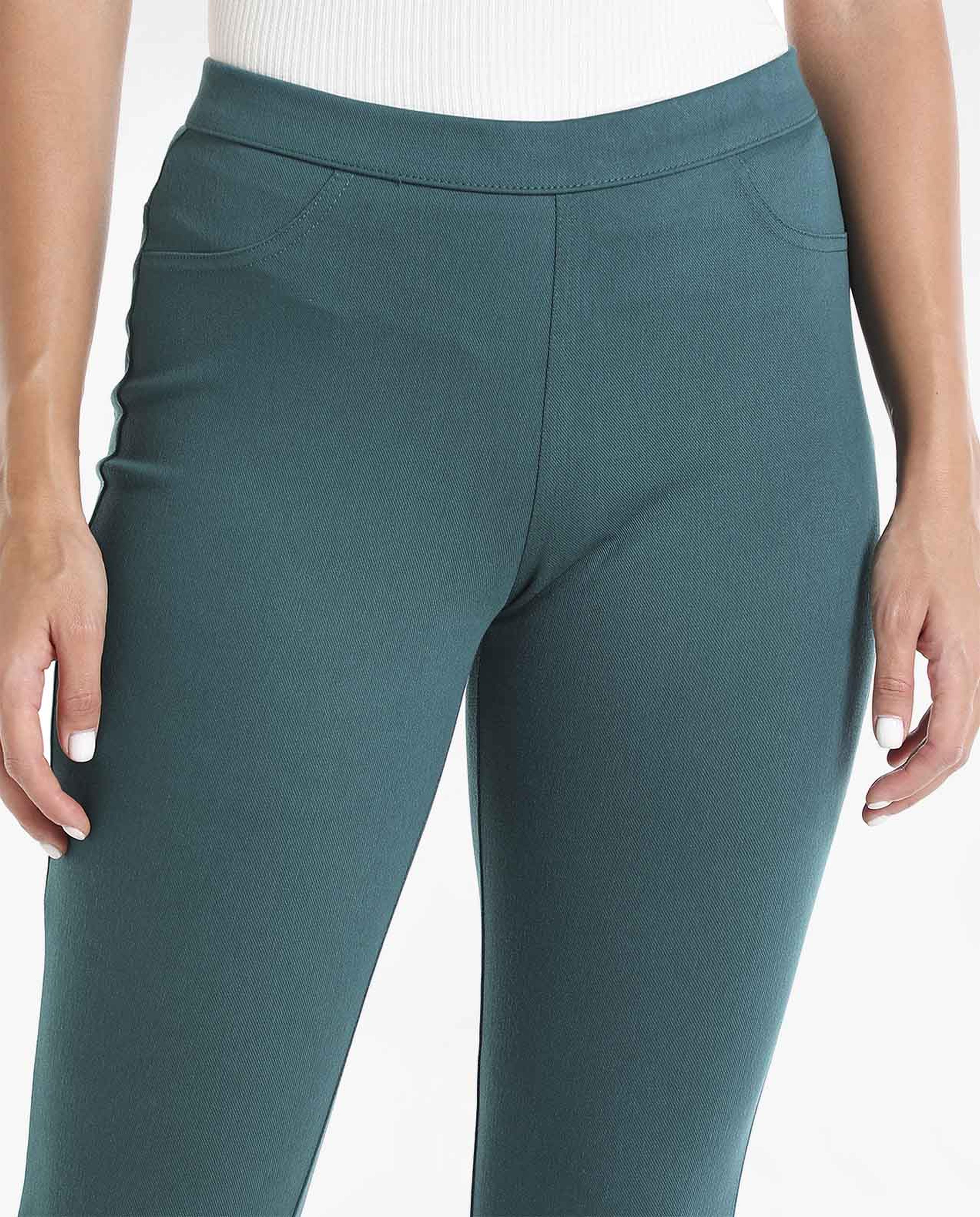 Solid Leggings with Elasticated Waist