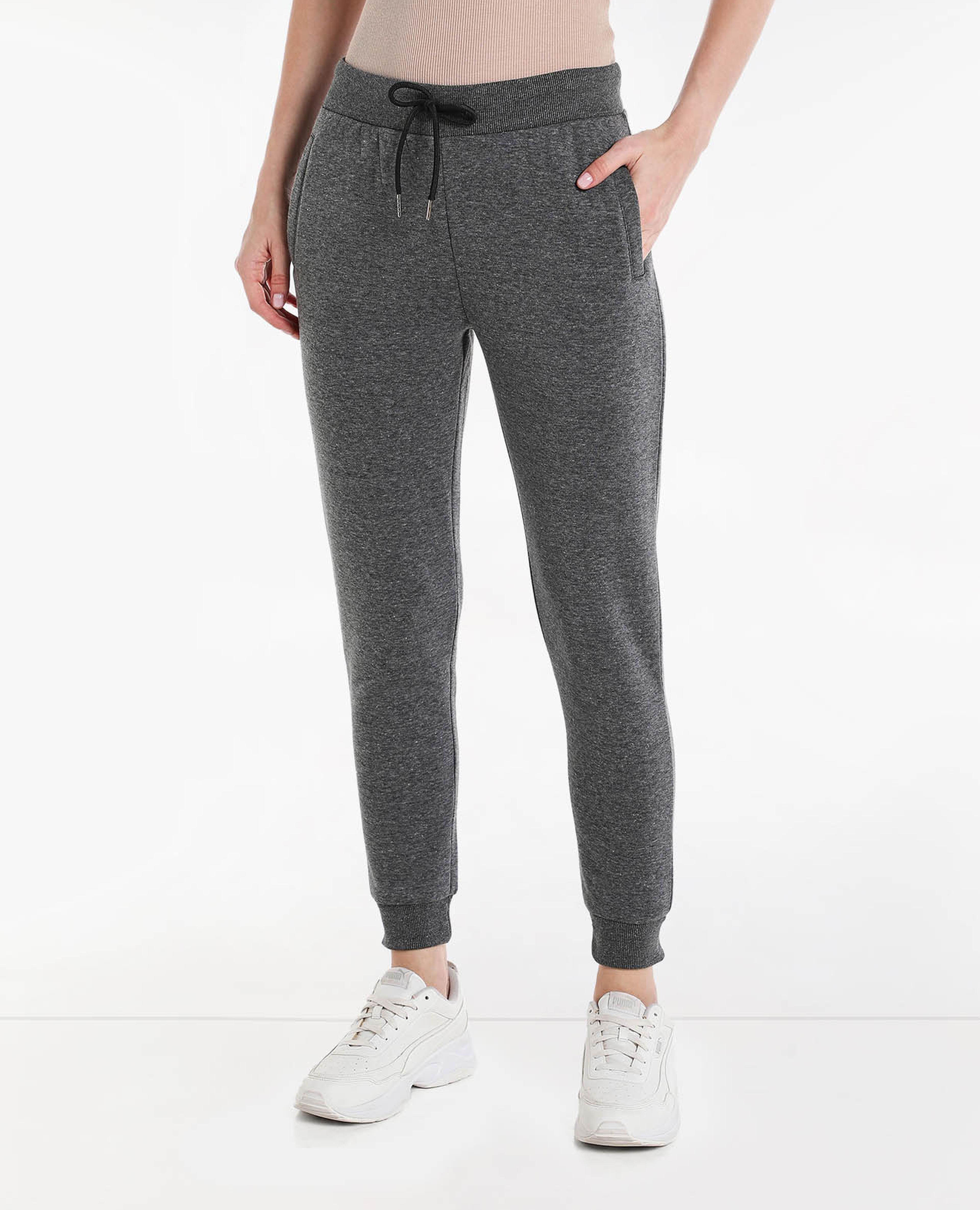 Solid Slim Fit Joggers with Elasticated Waist