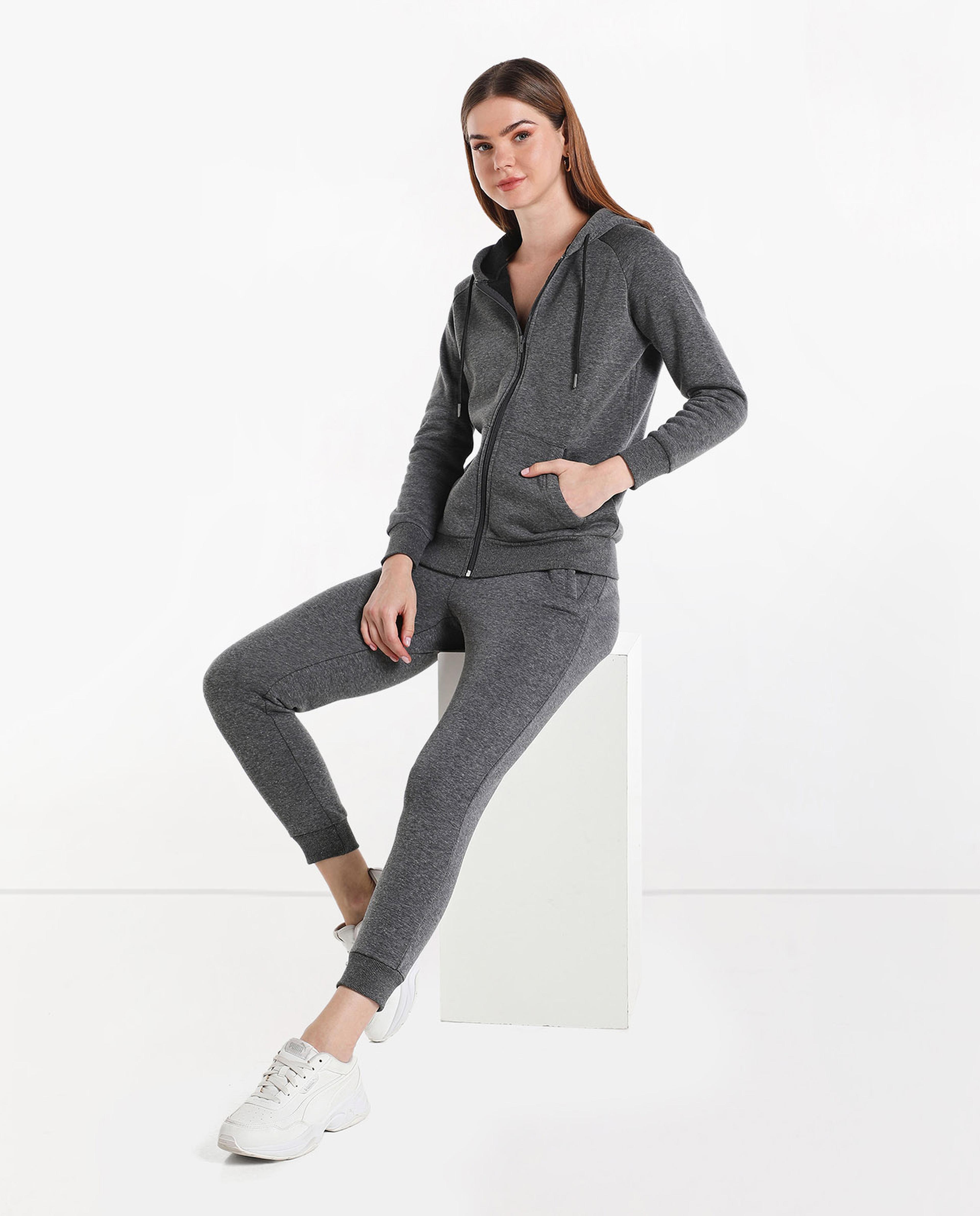 Solid Slim Fit Joggers with Elasticated Waist