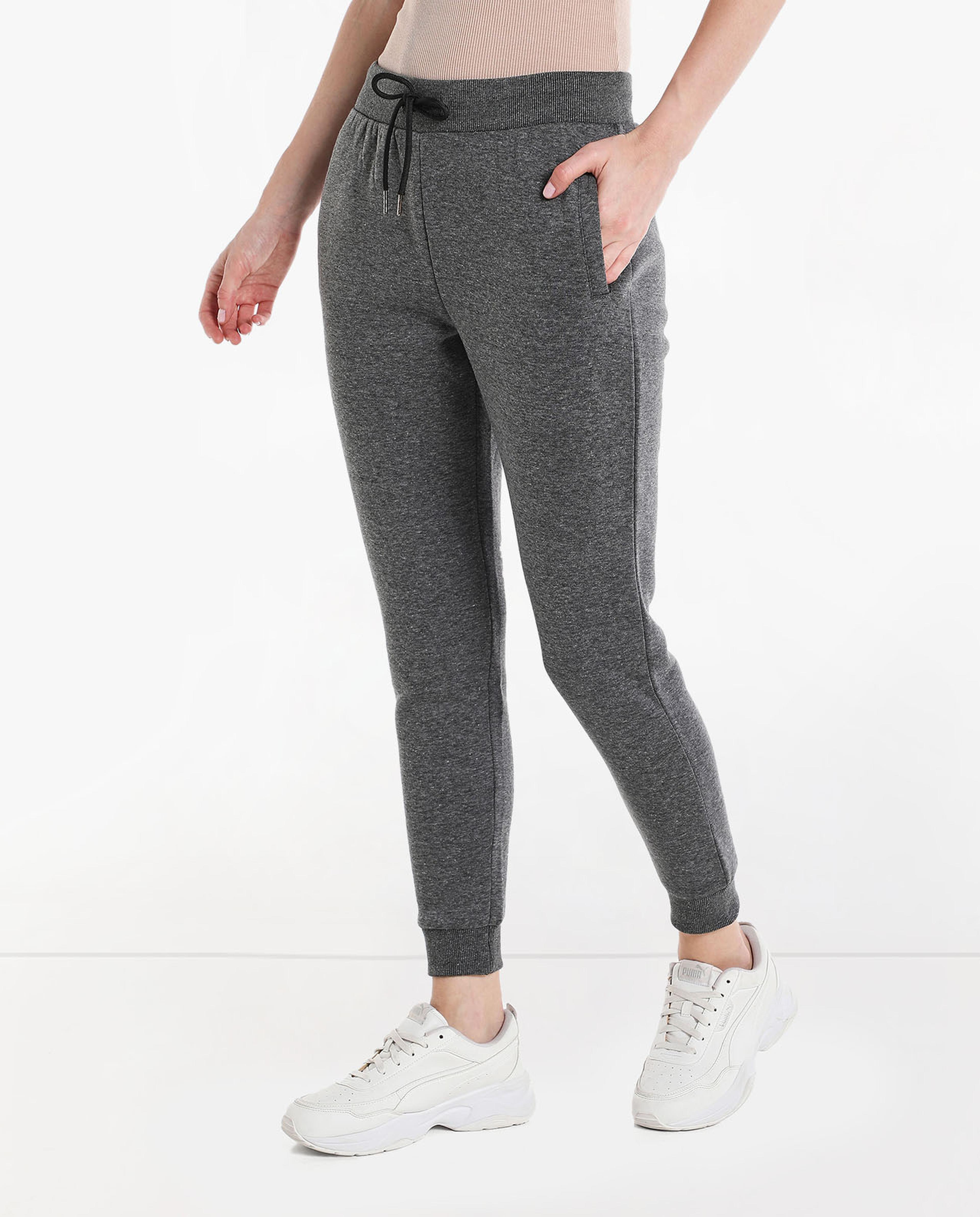 Solid Slim Fit Joggers with Elasticated Waist