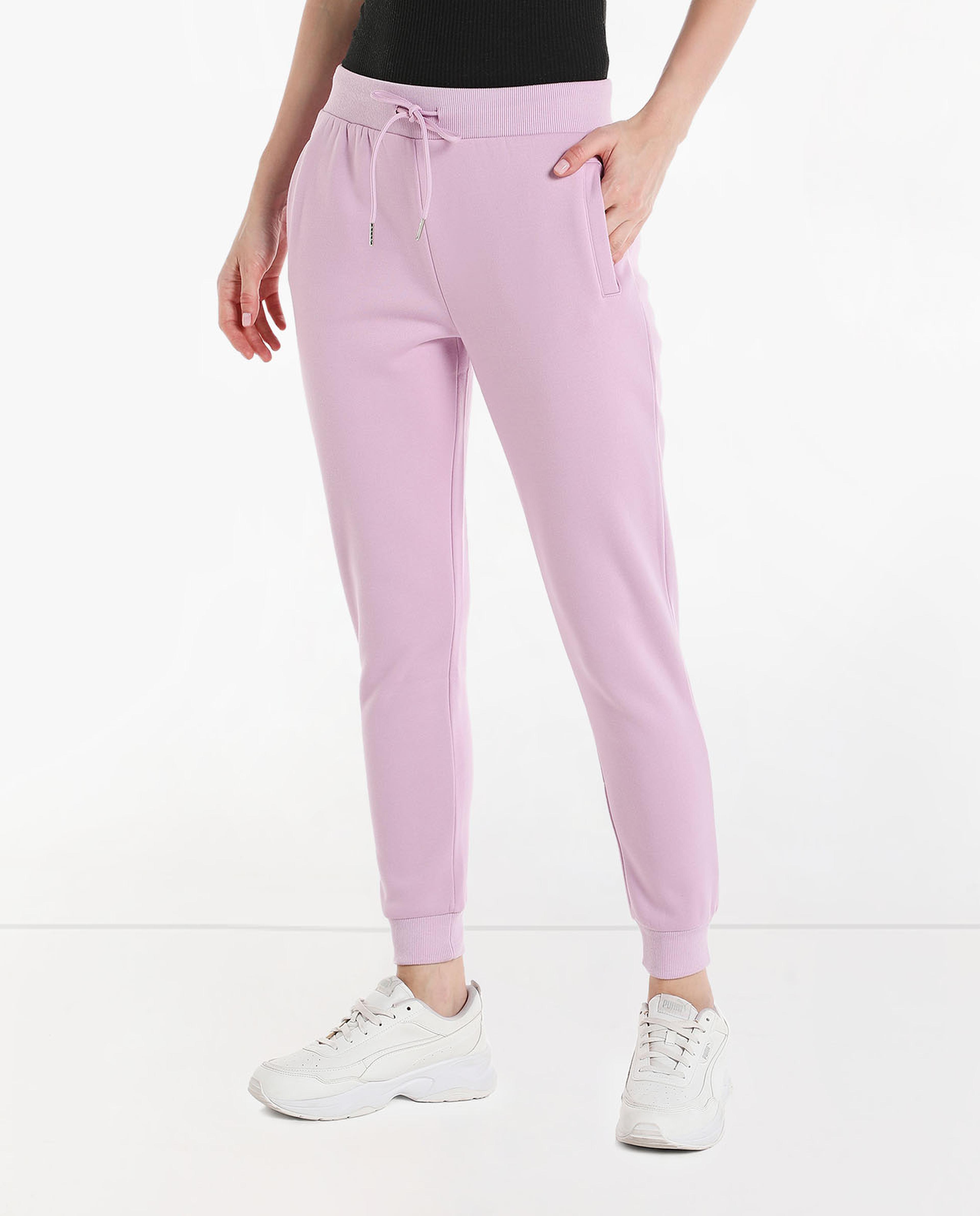 Solid Slim Fit Joggers with Elasticated Waist