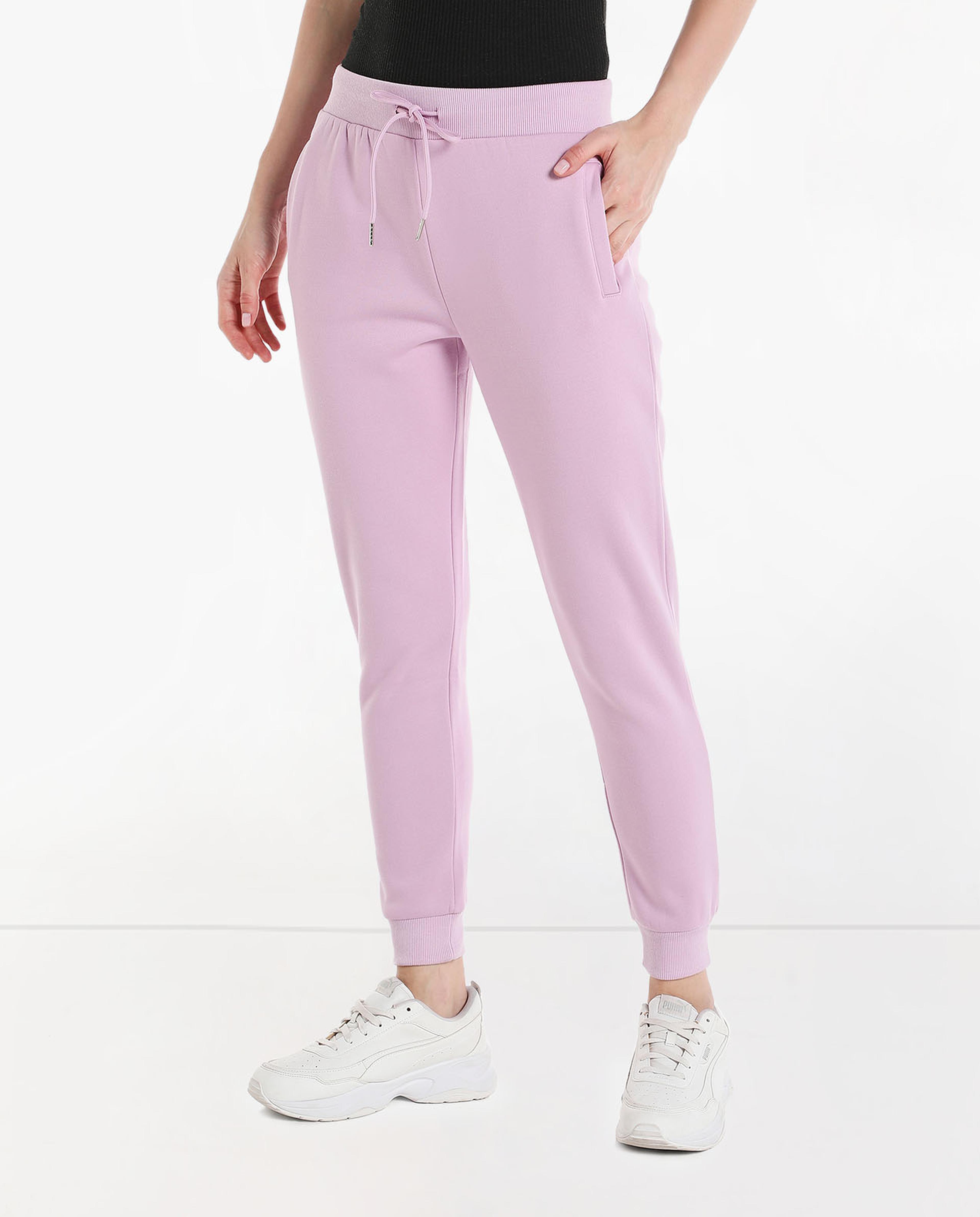 Solid Slim Fit Joggers with Elasticated Waist
