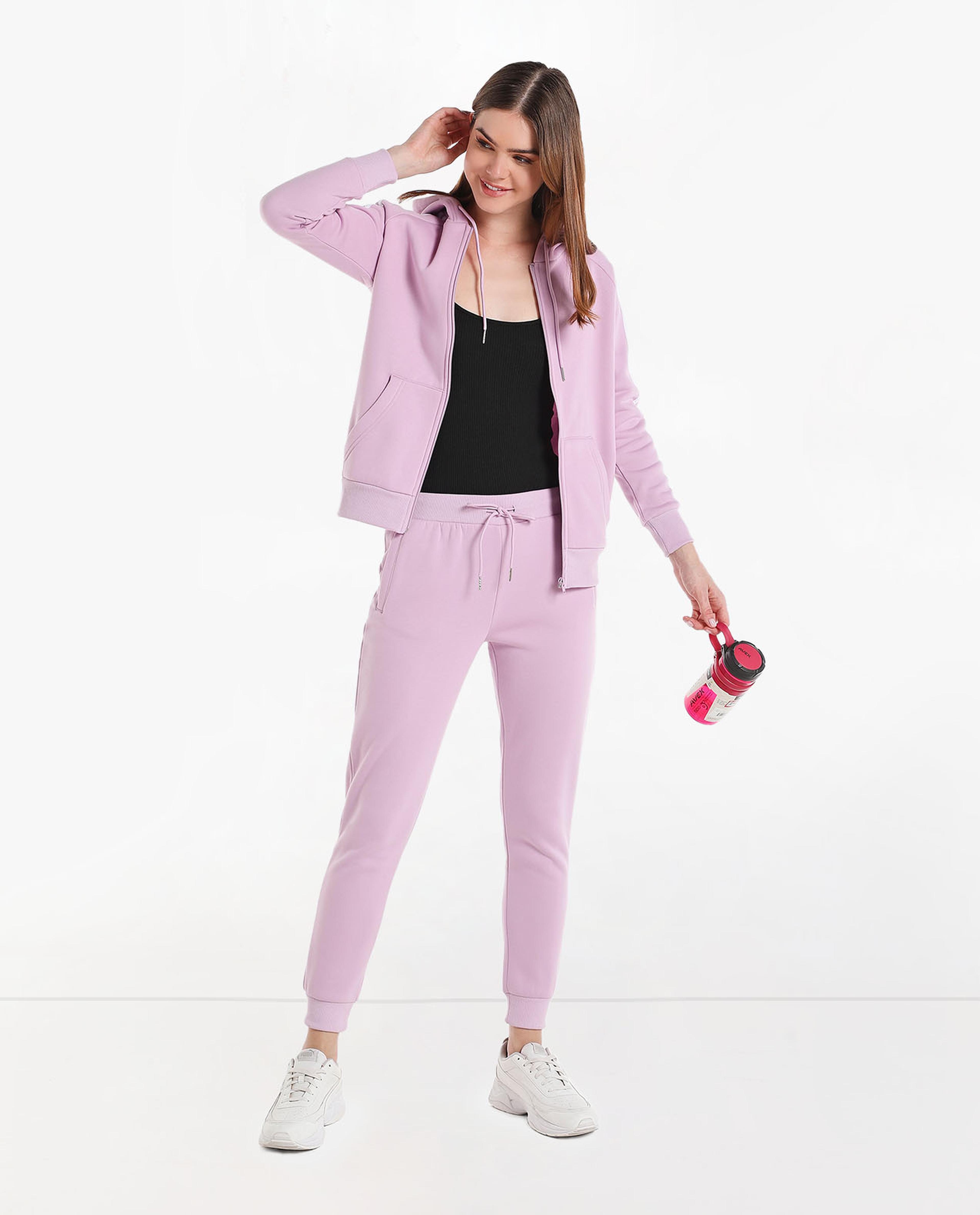 Solid Slim Fit Joggers with Elasticated Waist