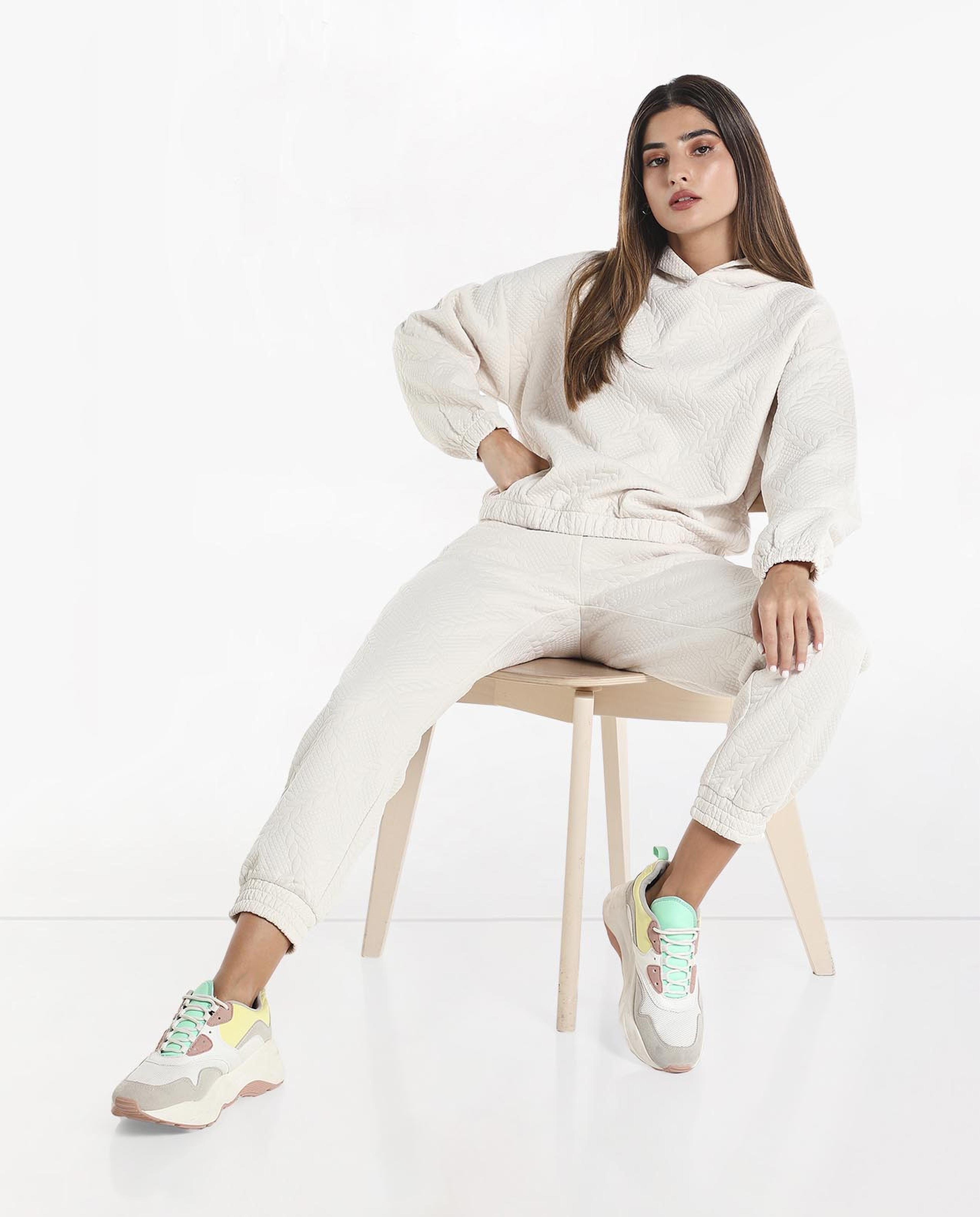 Solid Knit Joggers with Elasticated Drawstring Waist