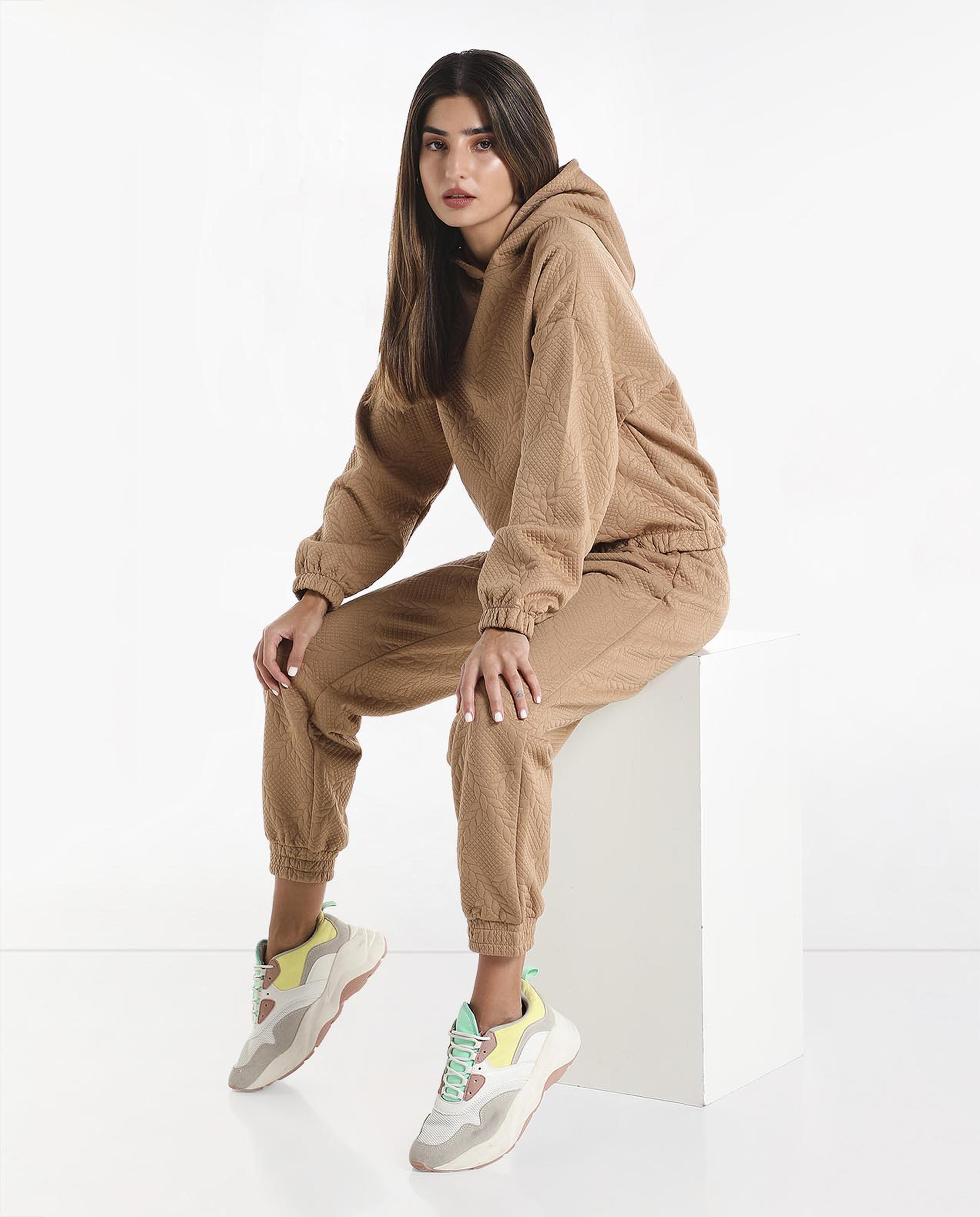 Solid Knit Joggers with Elasticated Drawstring Waist