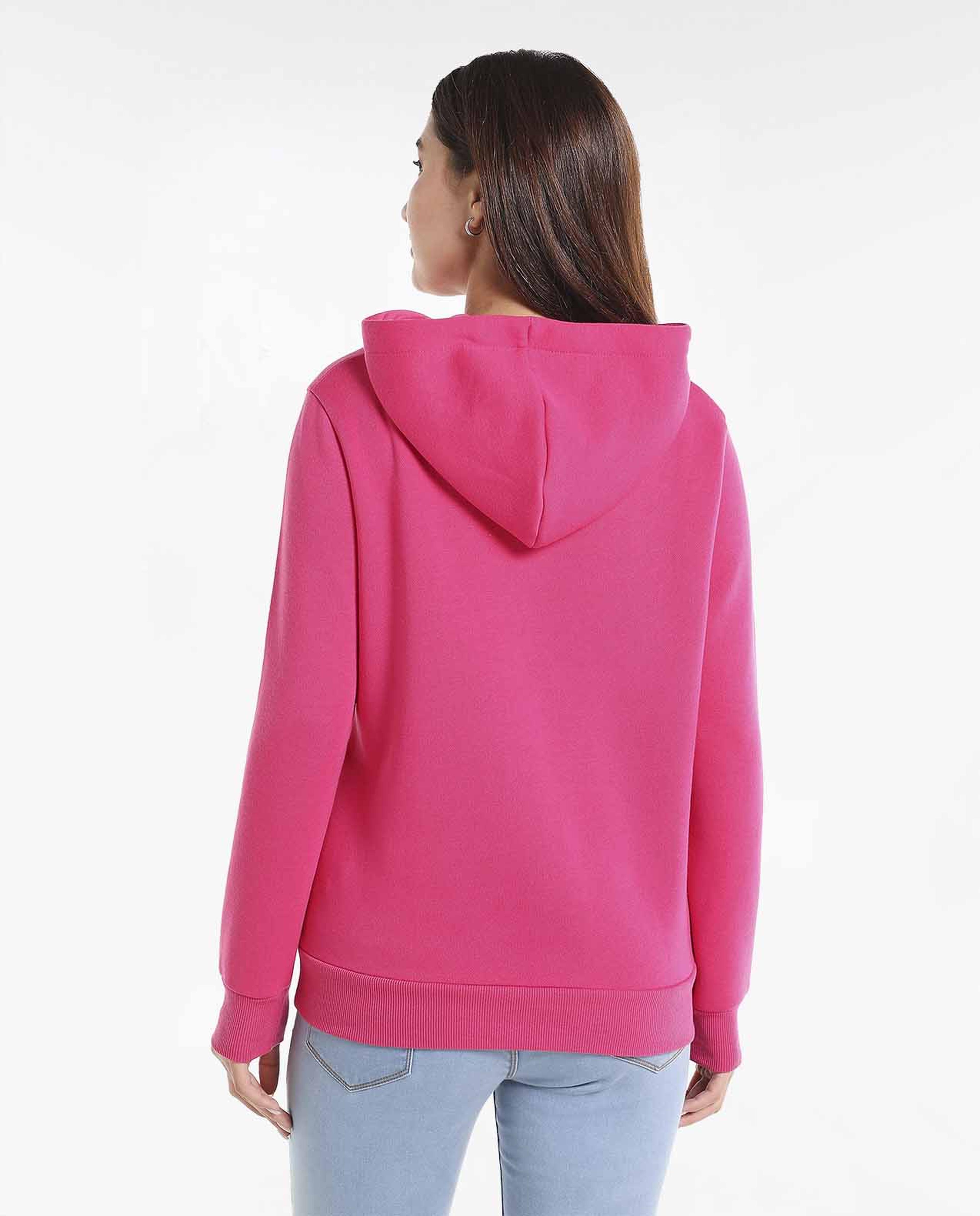 Typography Printed Sweatshirt with Hooded Neck and Long Sleeves