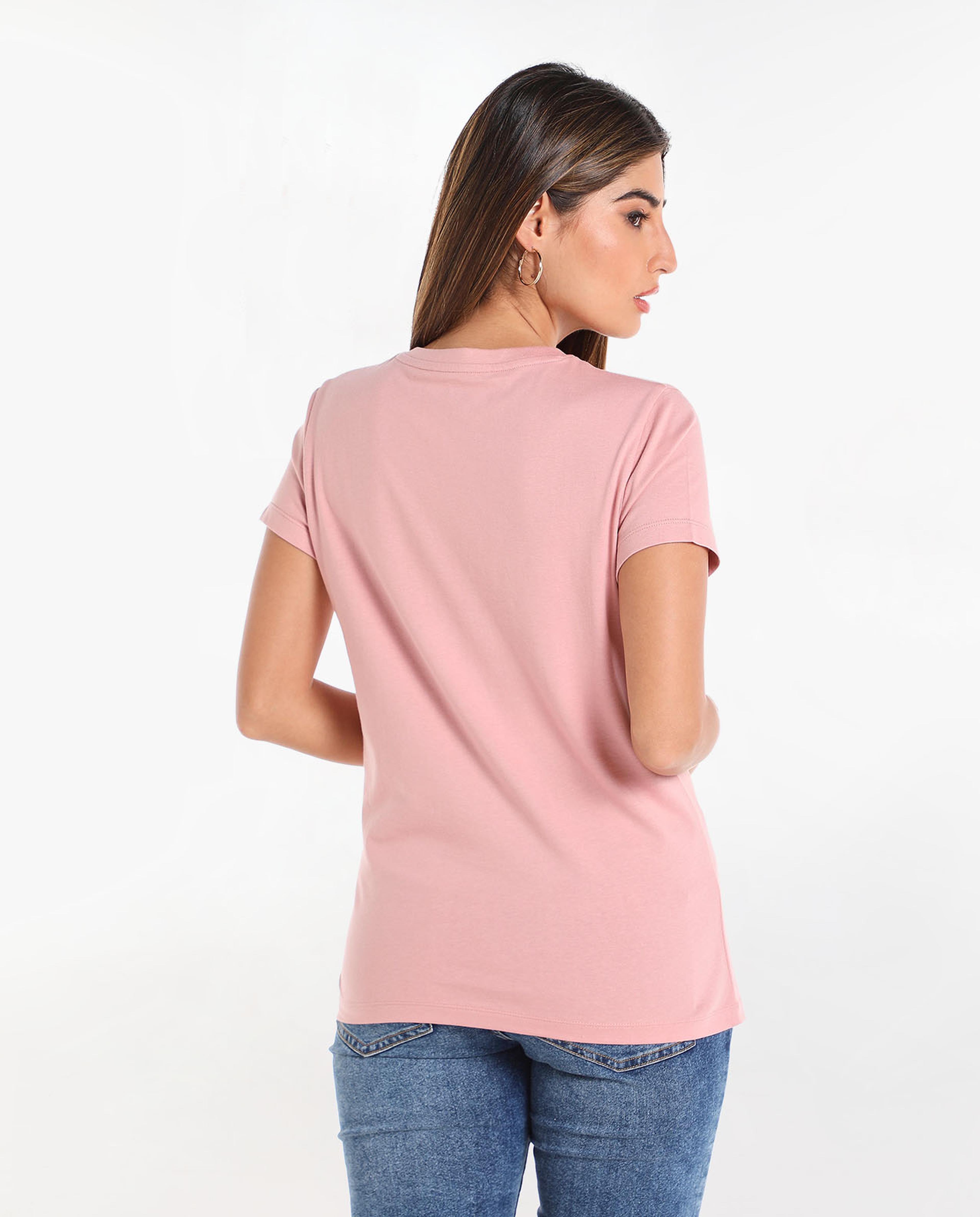 Printed T-Shirt with Round Neck and Short Sleeves