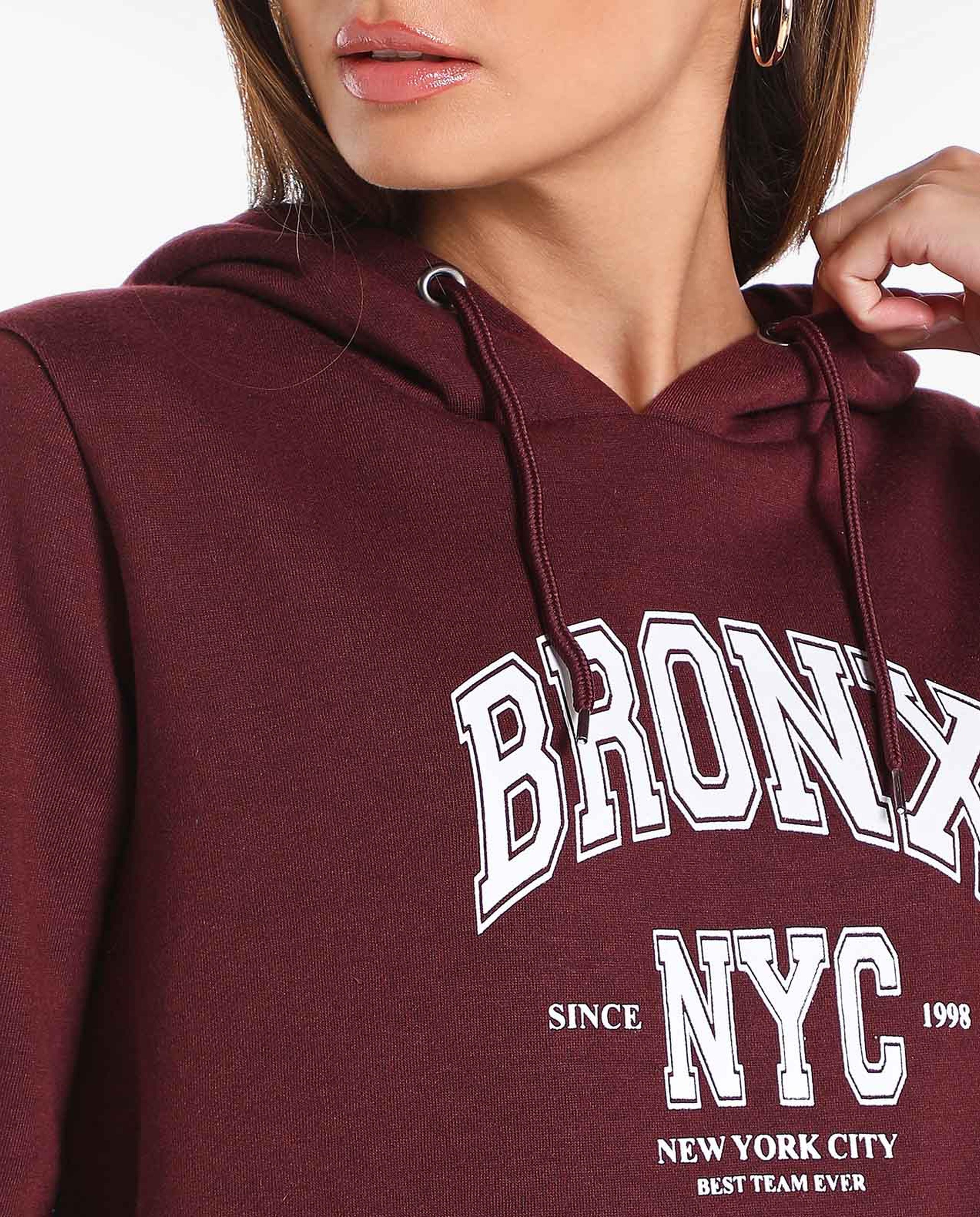 Solid Zippered Hooded Jacket