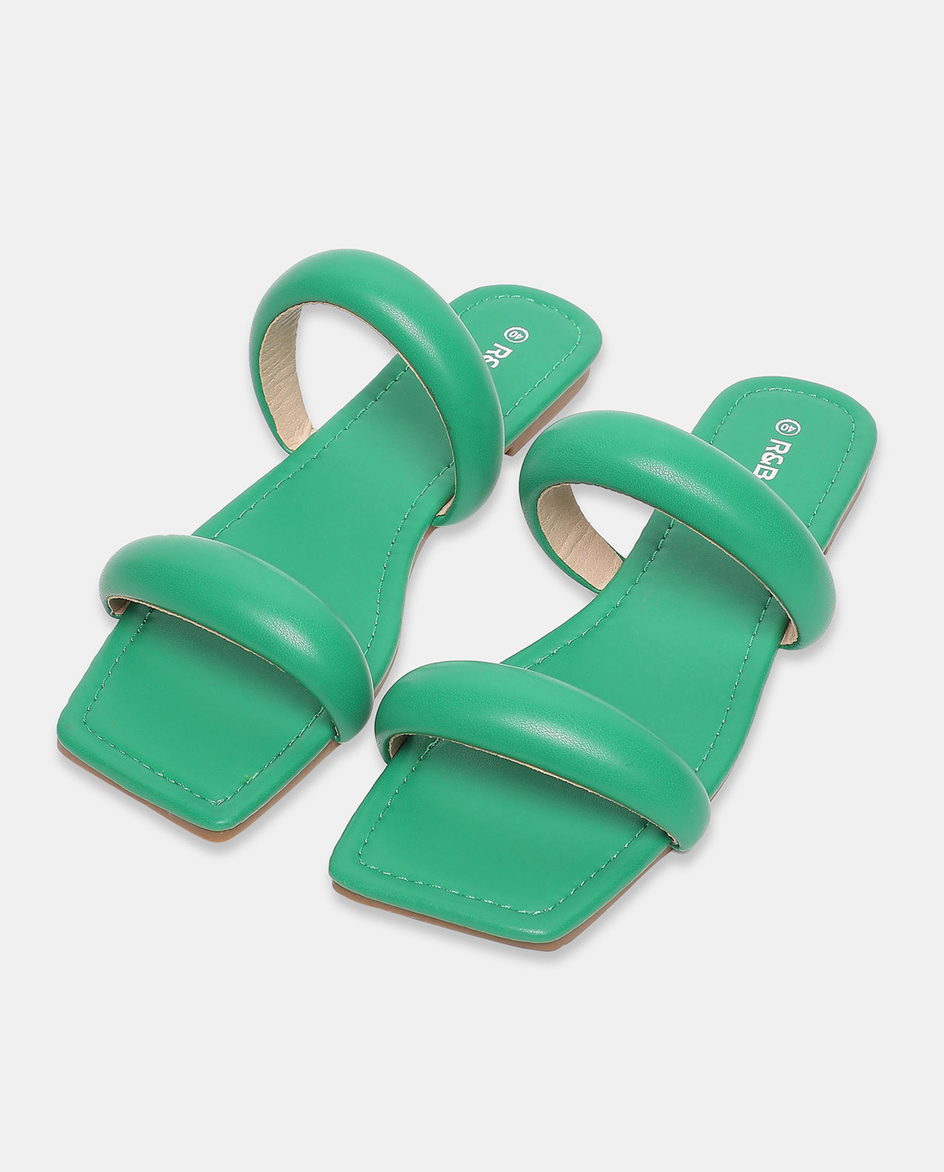 Solid Slip-On Flat Sandals