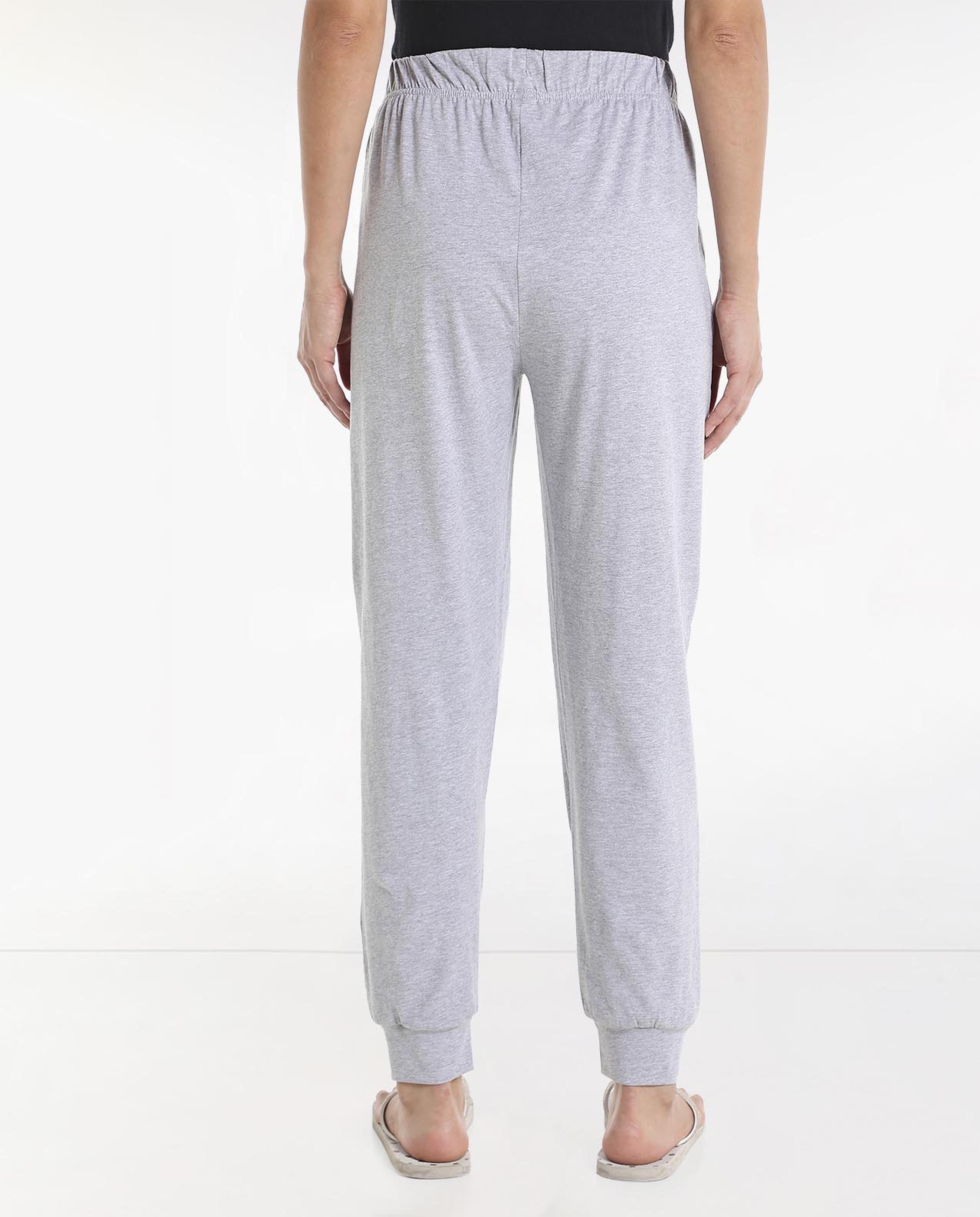 Solid Mid-Rise Joggers with Drawstring Closure