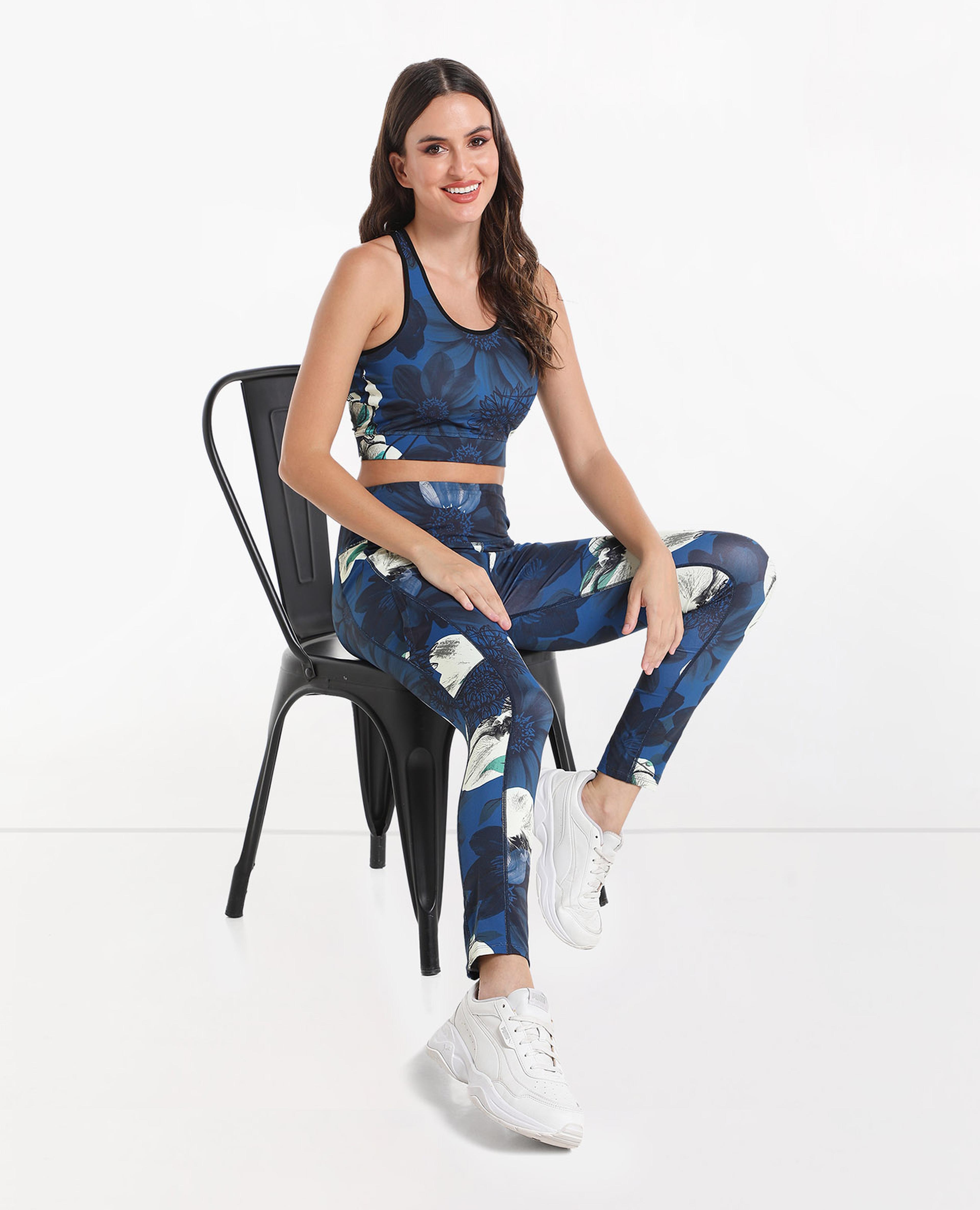 Floral Printed High Rise Tights