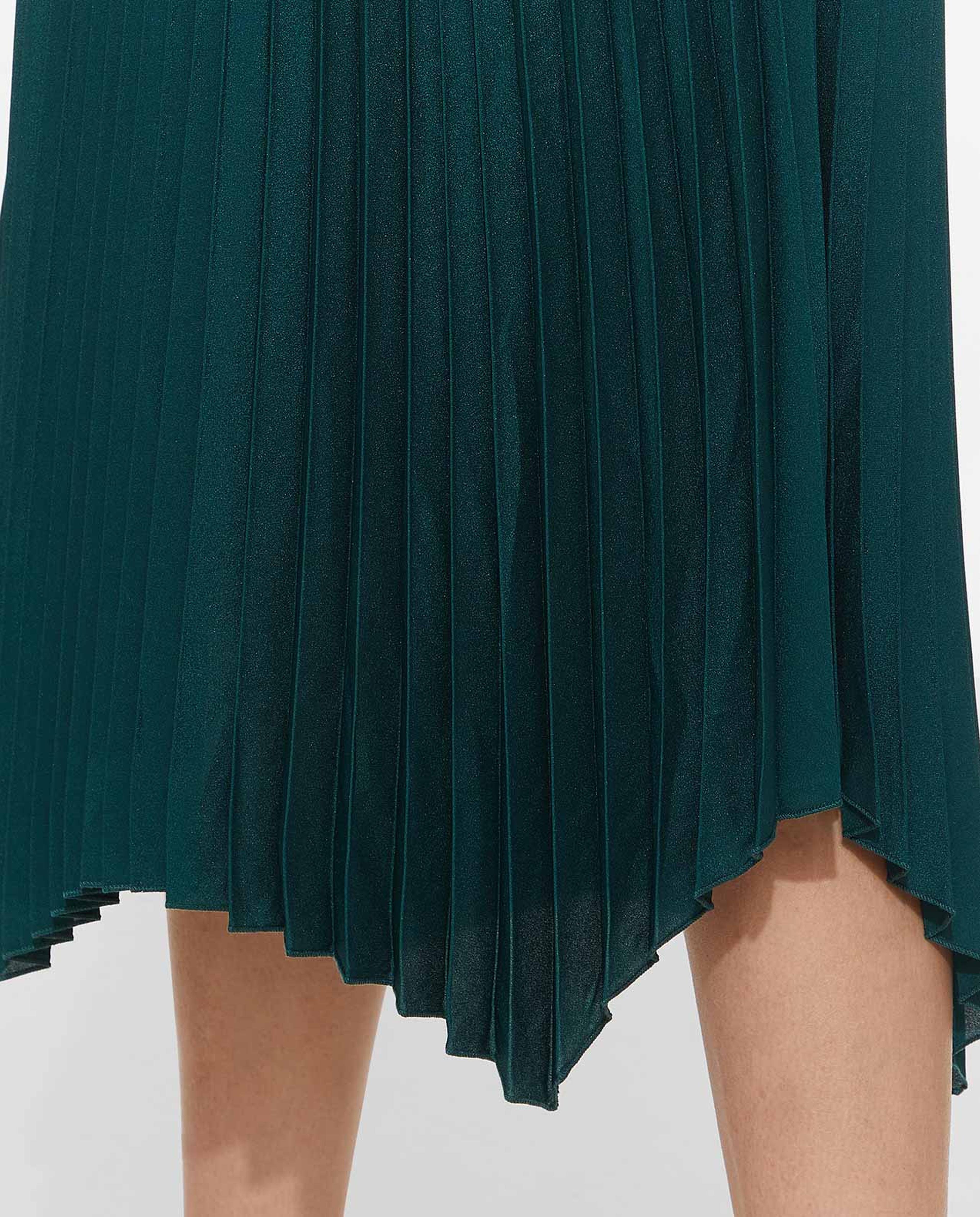 Solid Asymmetric Midi Skirt