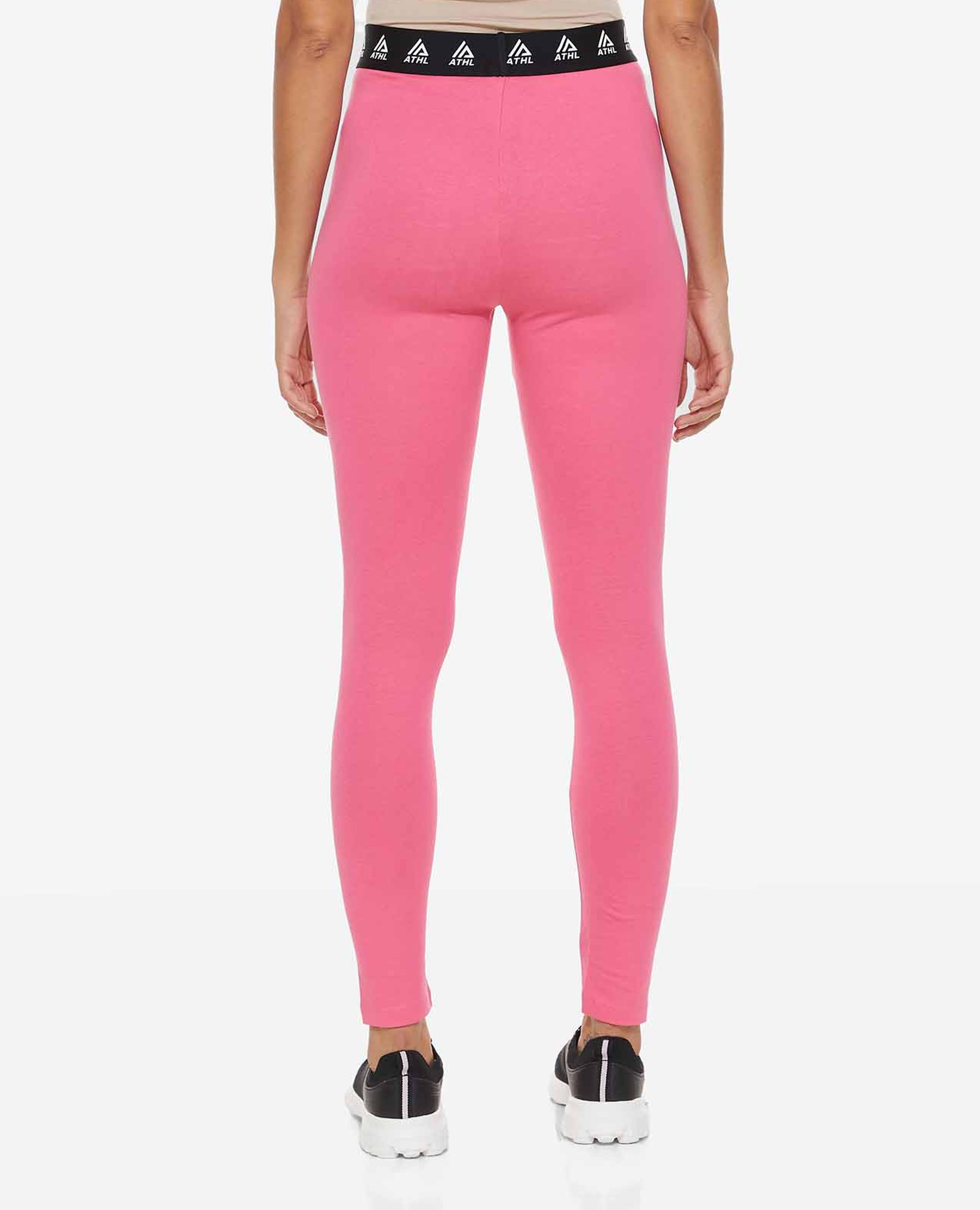Solid Leggings with Logo Tape Waist