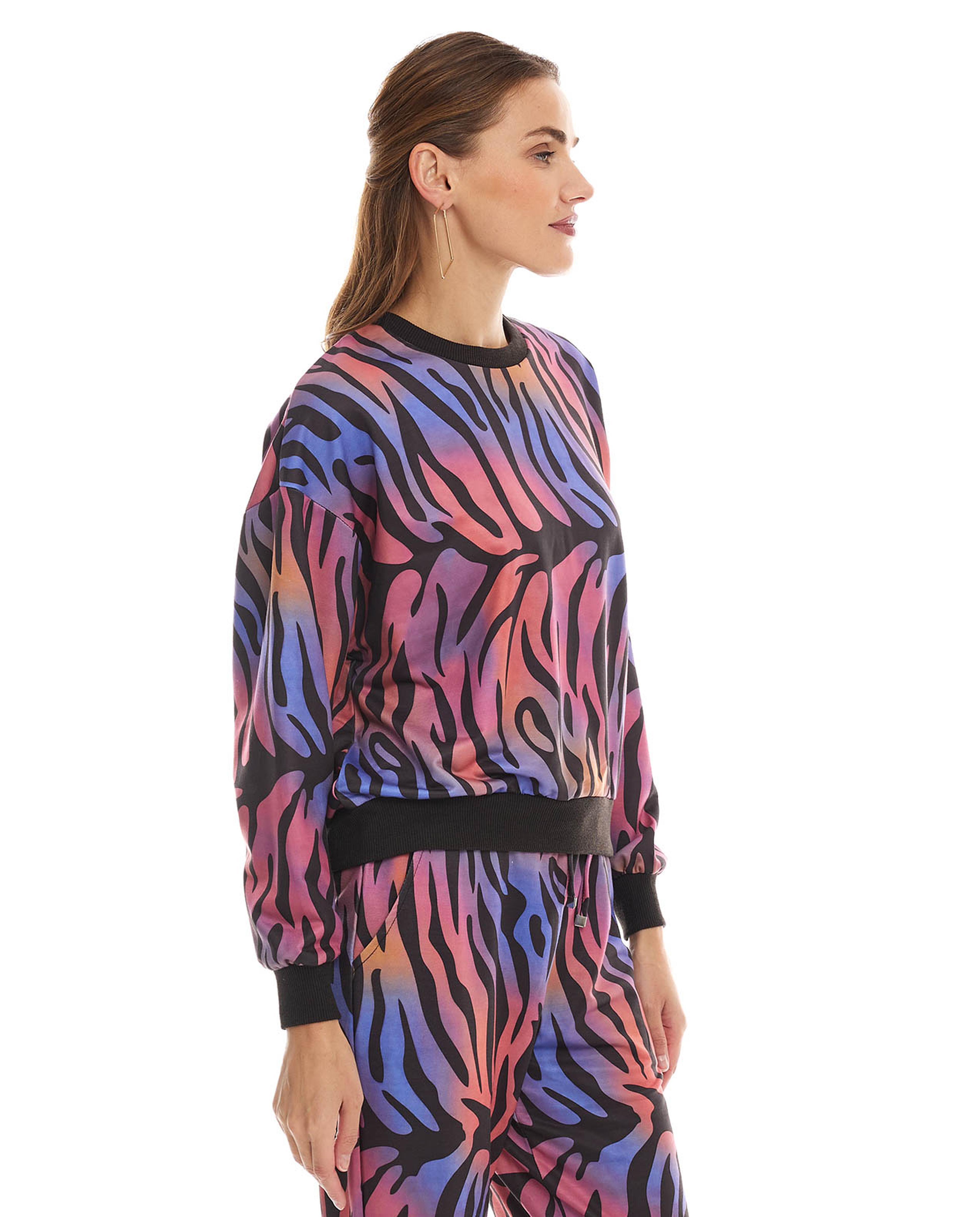 Printed Sweatshirt with Crew Neck and Long Sleeves