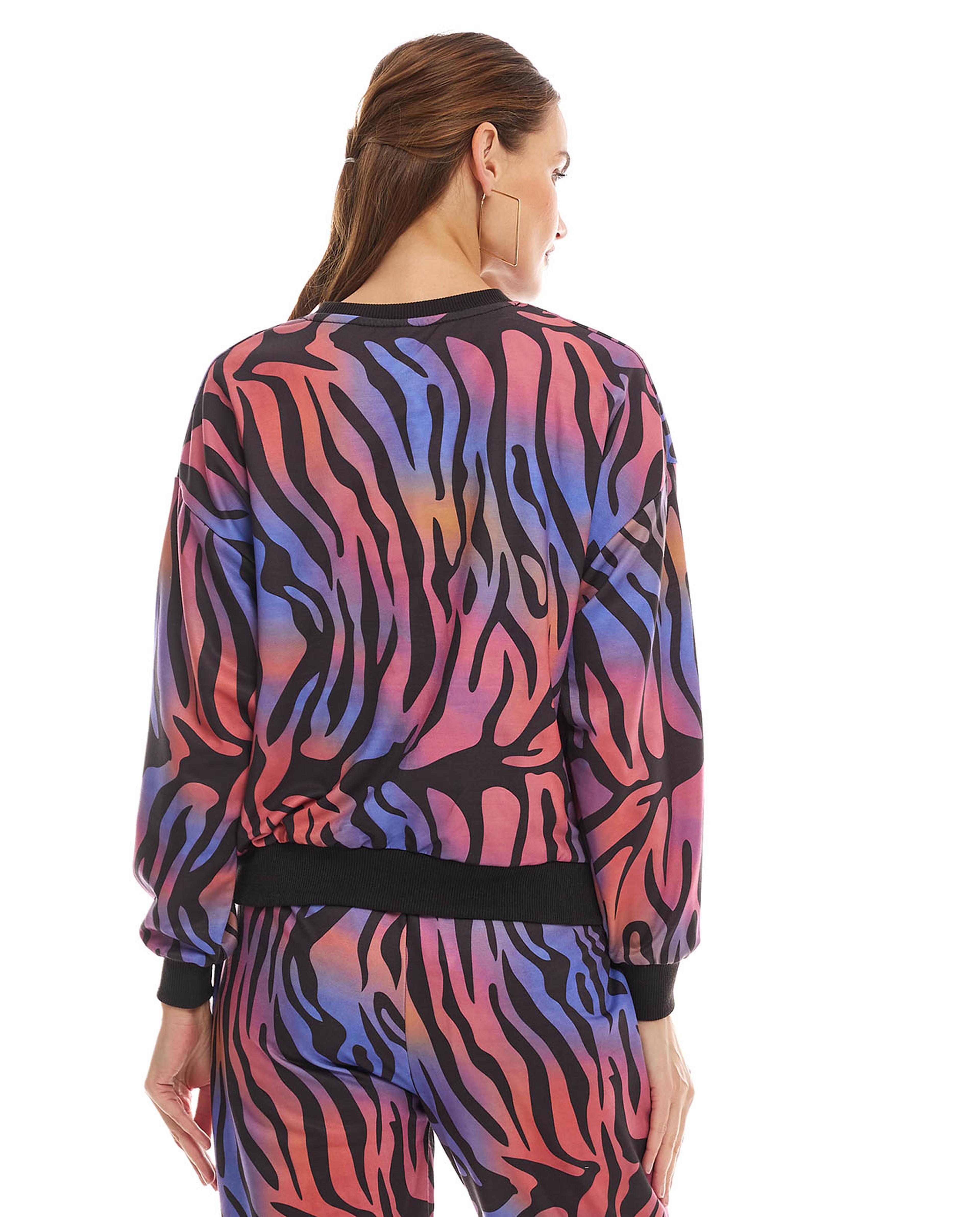 Printed Sweatshirt with Crew Neck and Long Sleeves