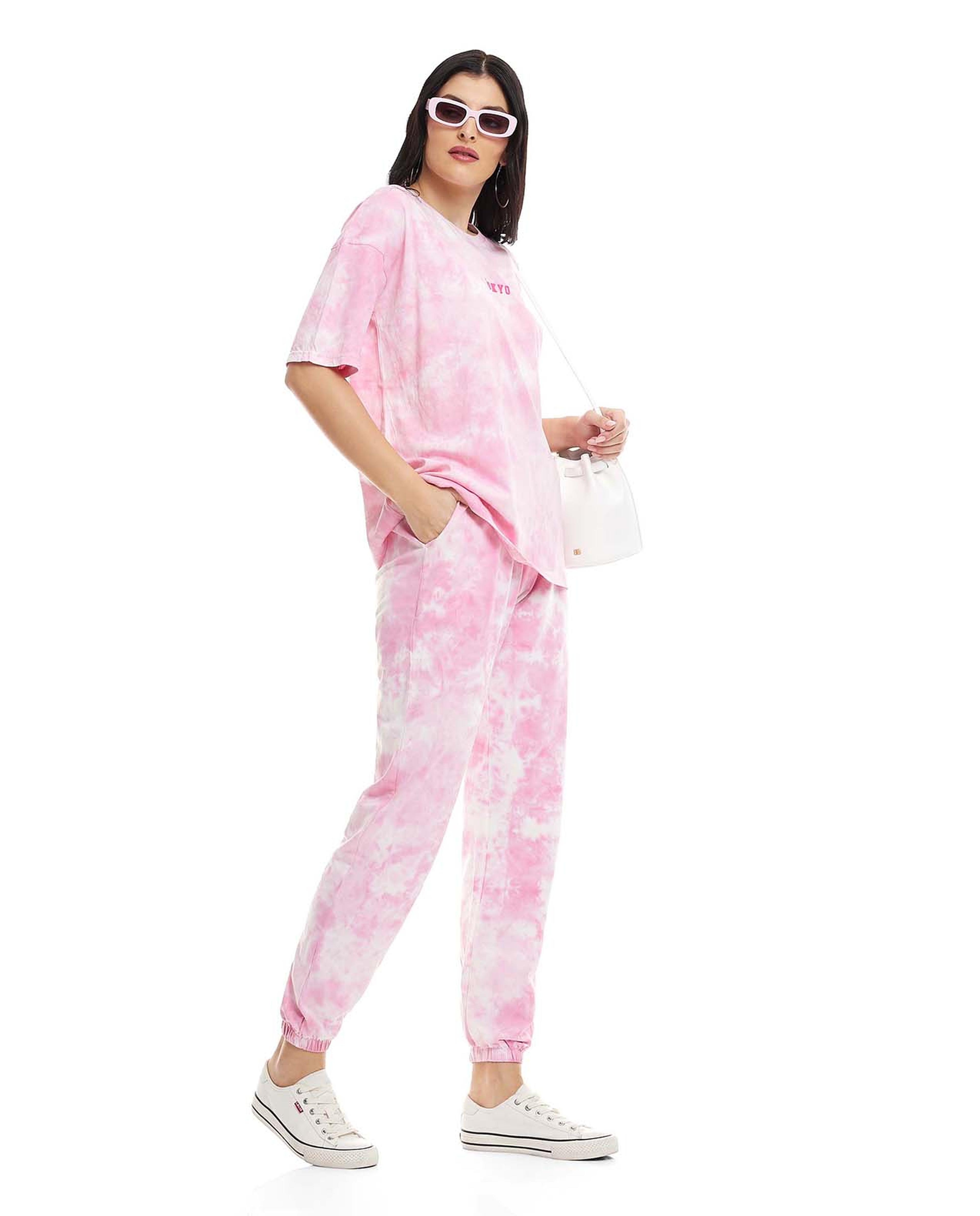 Tie-Dye Joggers with Elasticated Waist