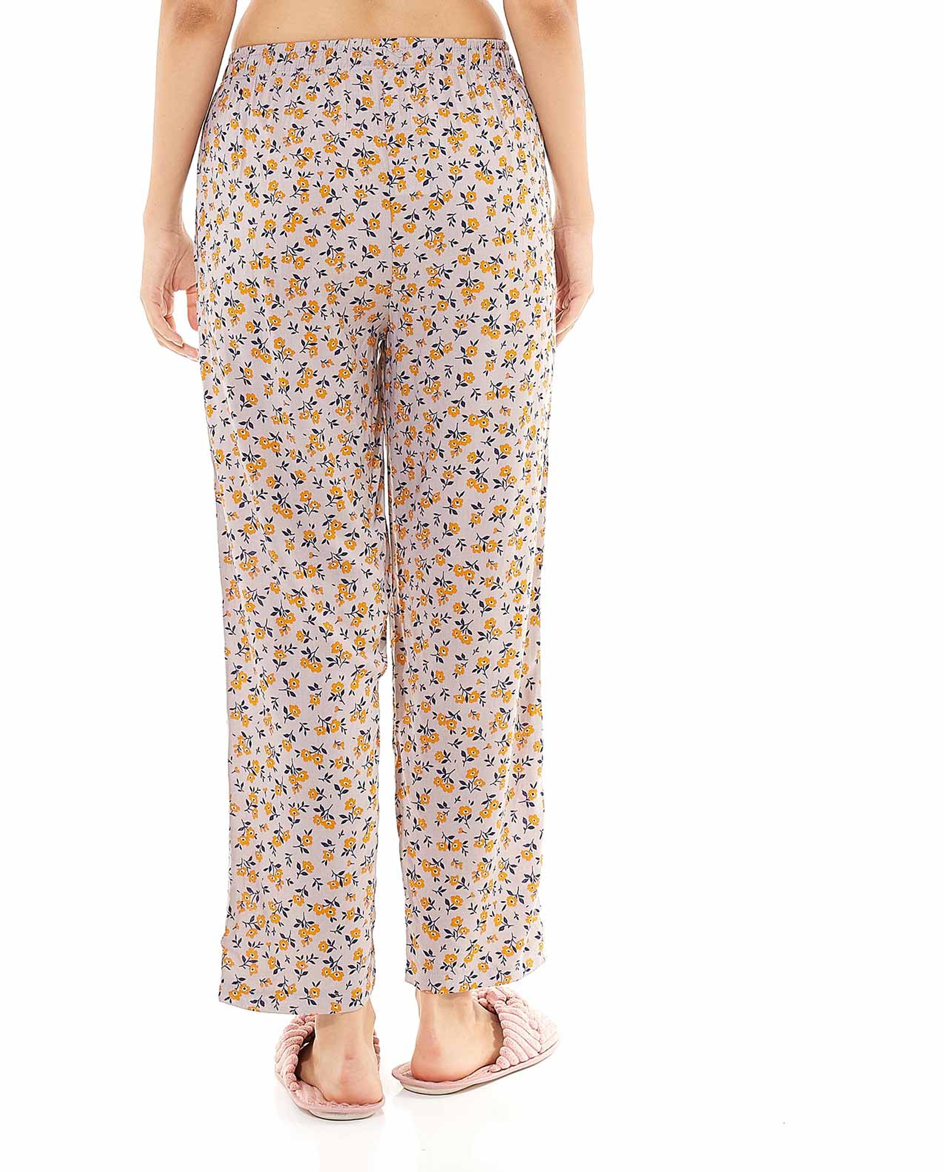 Printed Pyjama Pants with Drawstring Waist