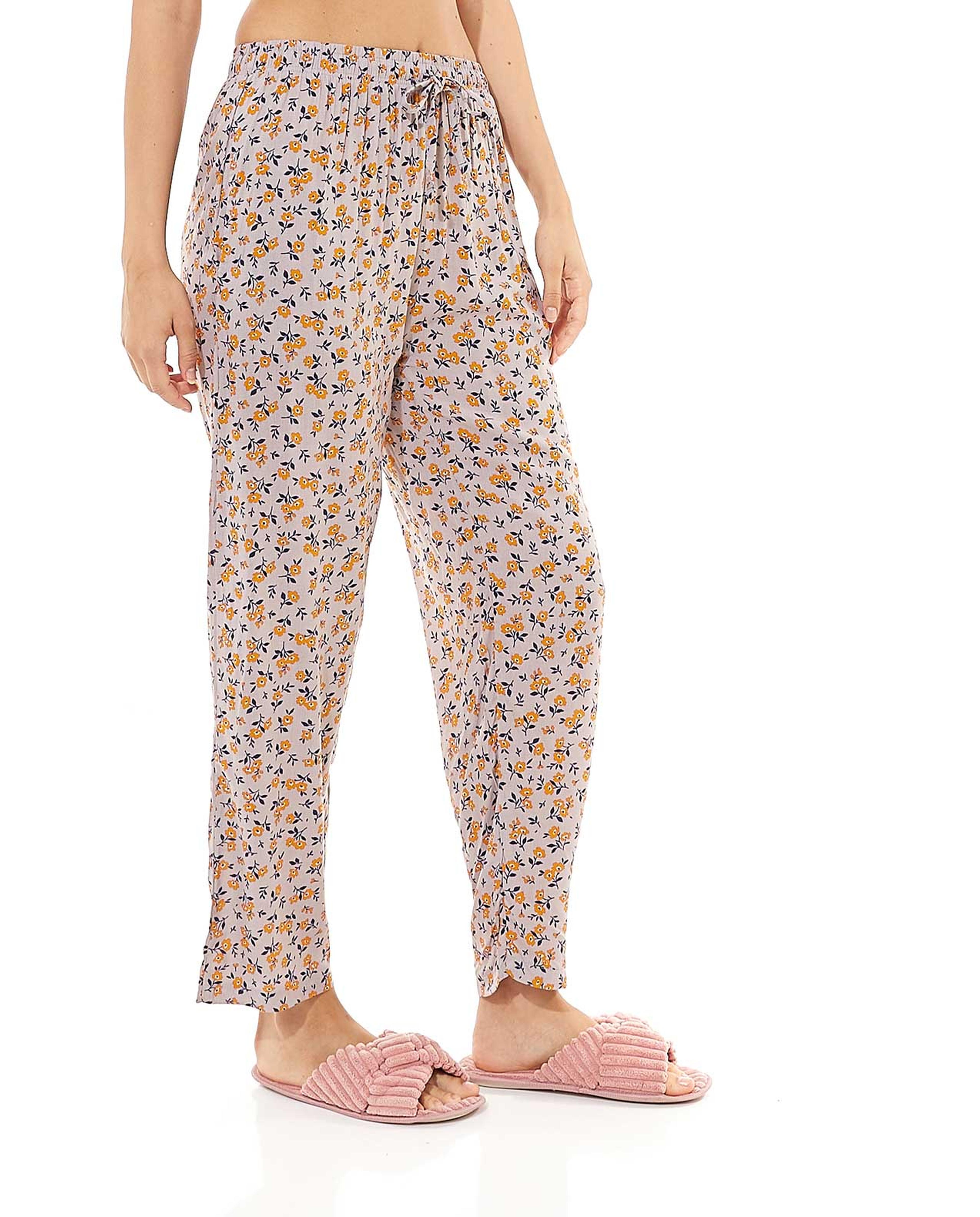 Printed Pyjama Pants with Drawstring Waist