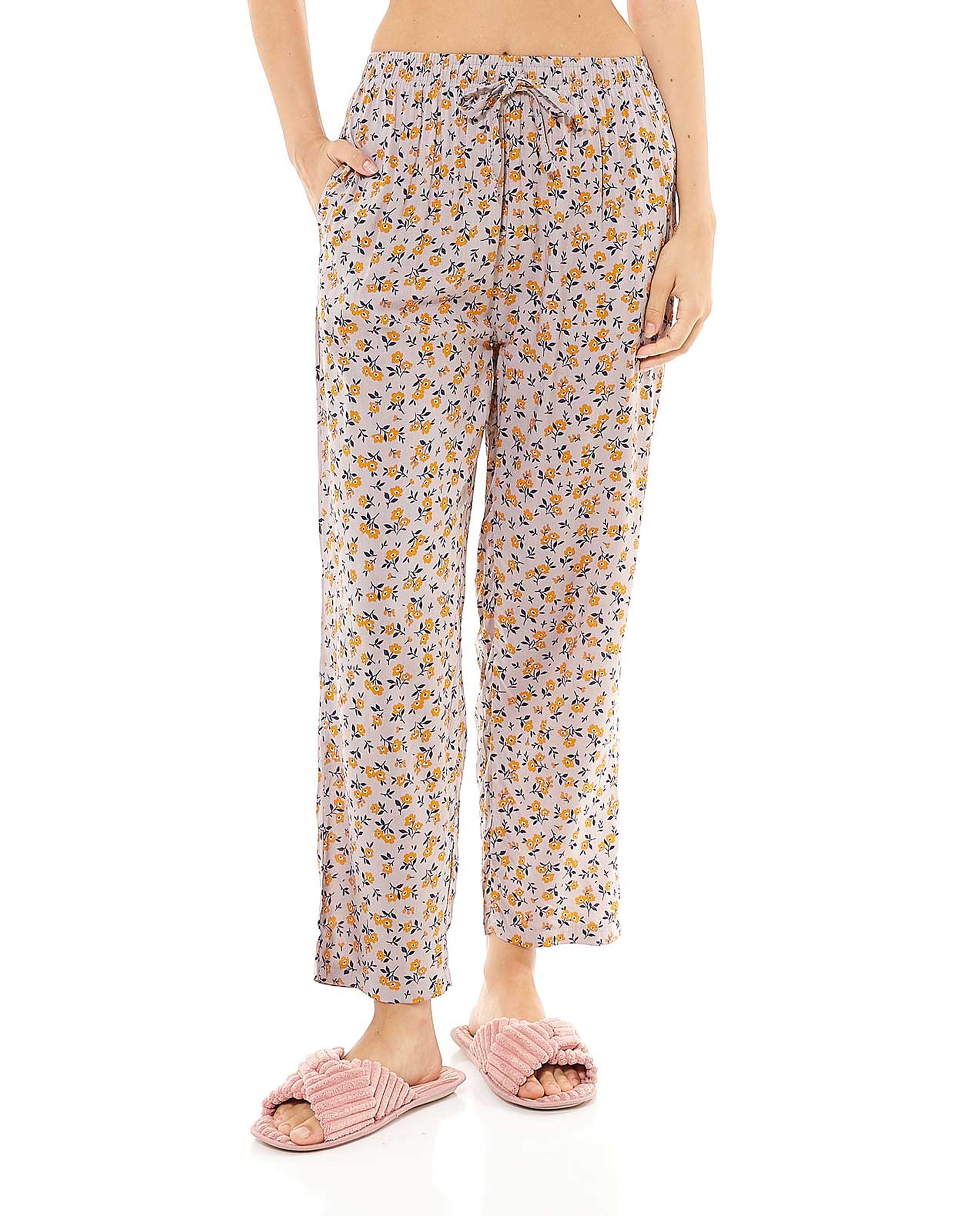 Printed Pyjama Pants with Drawstring Waist