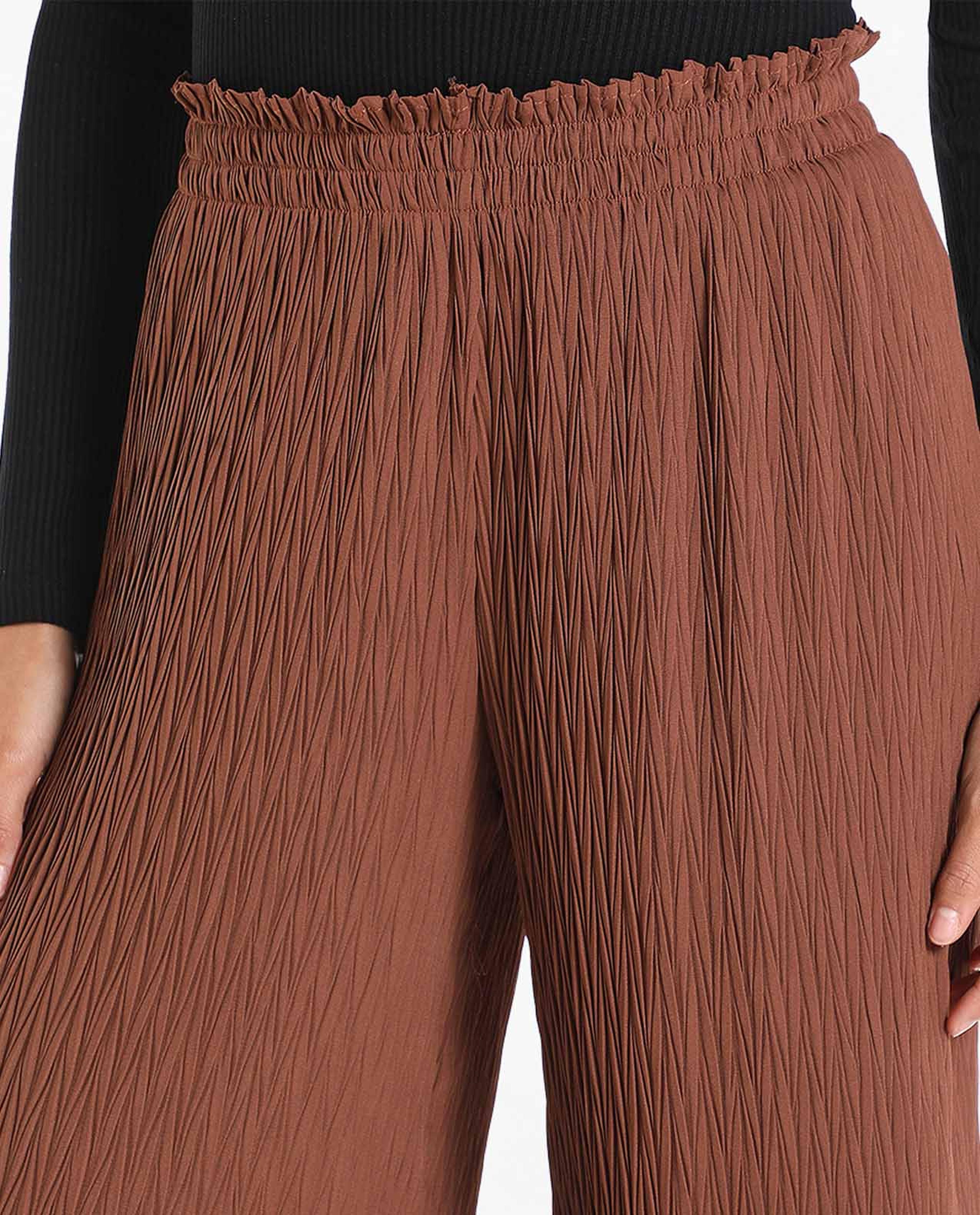 Textured Culottes with Elasticated Waist
